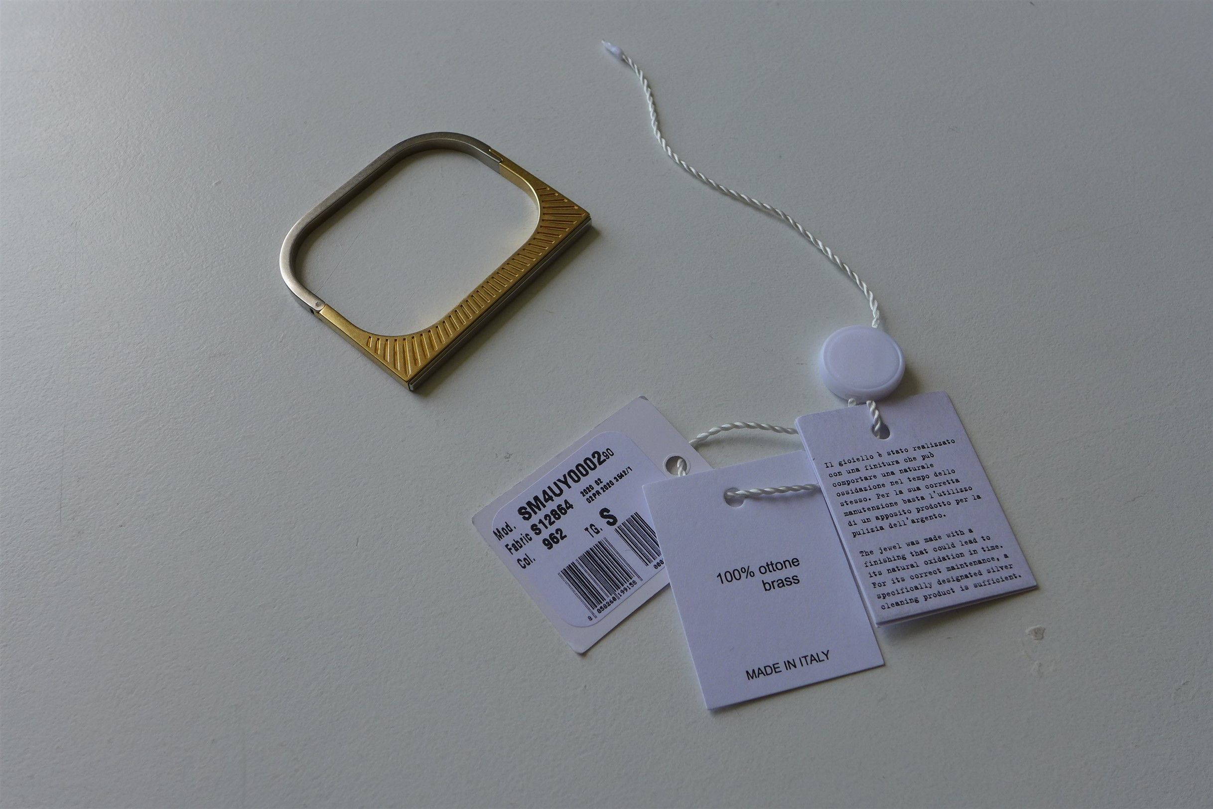 Maison Margiela Margiela Engraved Bracelet - Gold & Silver Ottone Brass Size ONE SIZE - 3 Thumbnail