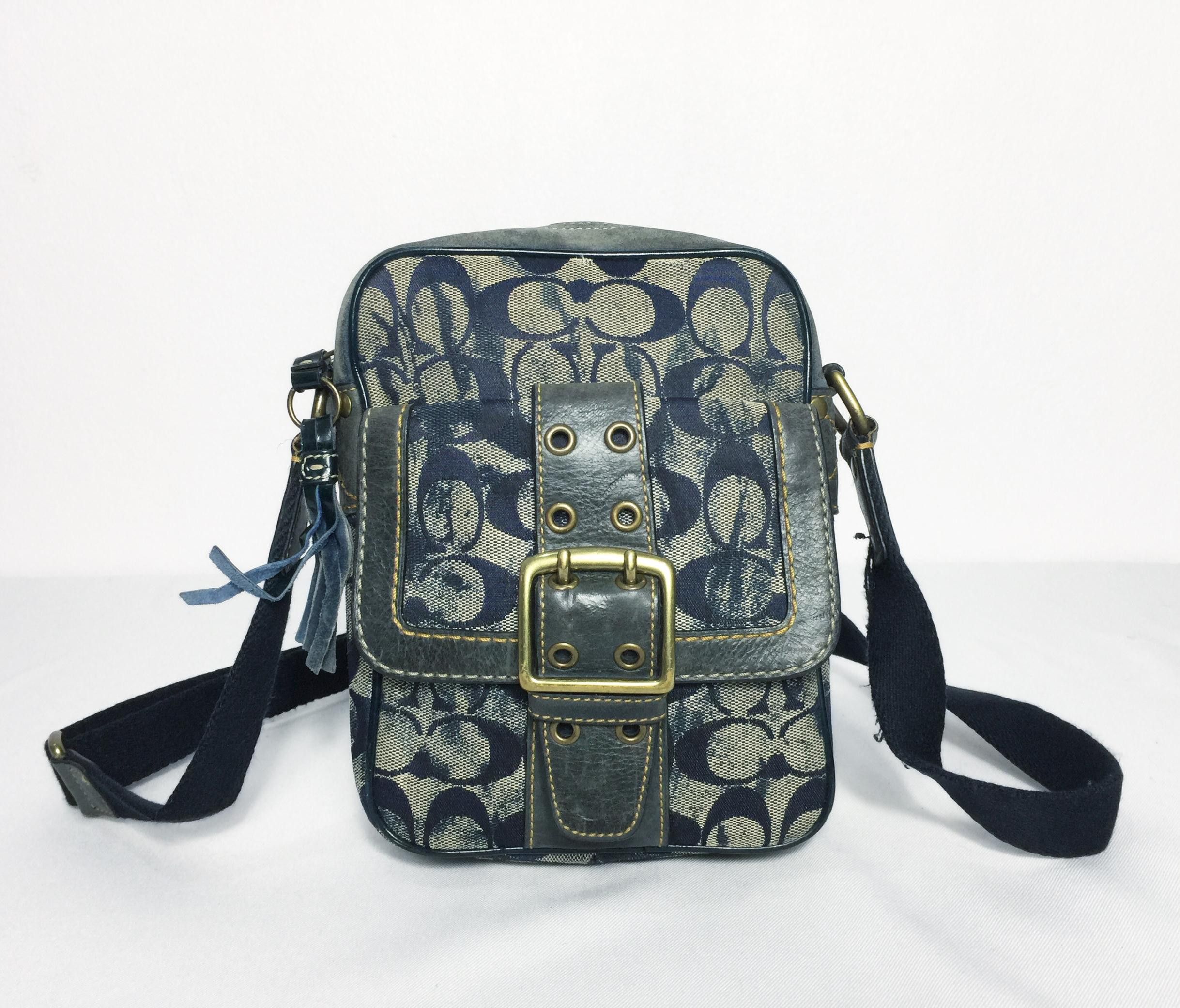 Rare Vintage Coach Leather Monogram Sling Bag