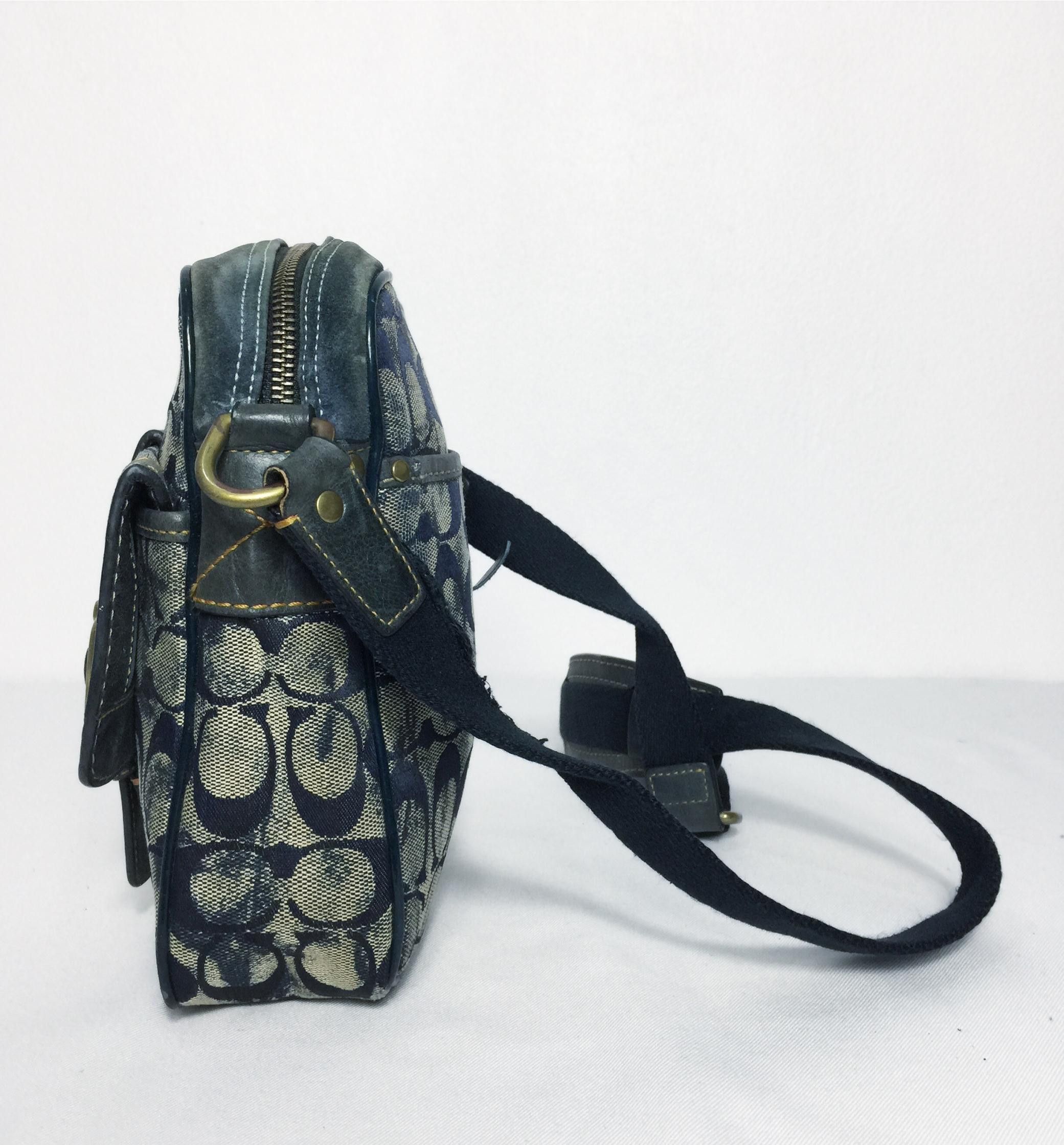 Rare Vintage Coach Leather Monogram Sling Bag