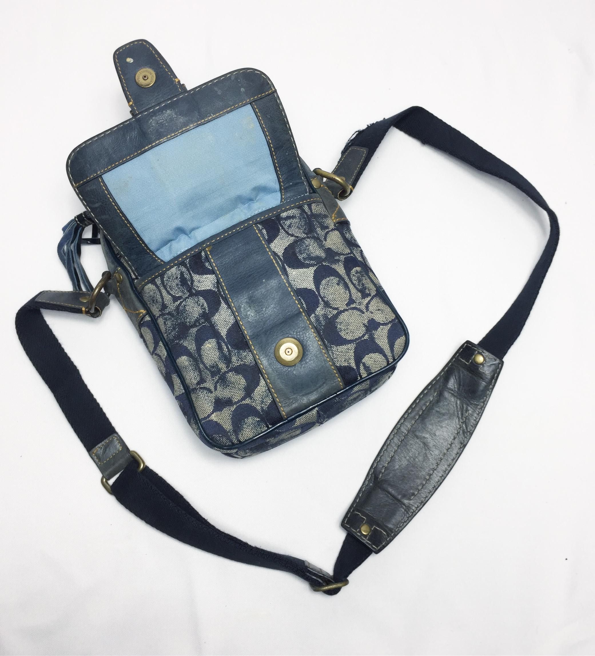 Rare Vintage Coach Leather Monogram Sling Bag