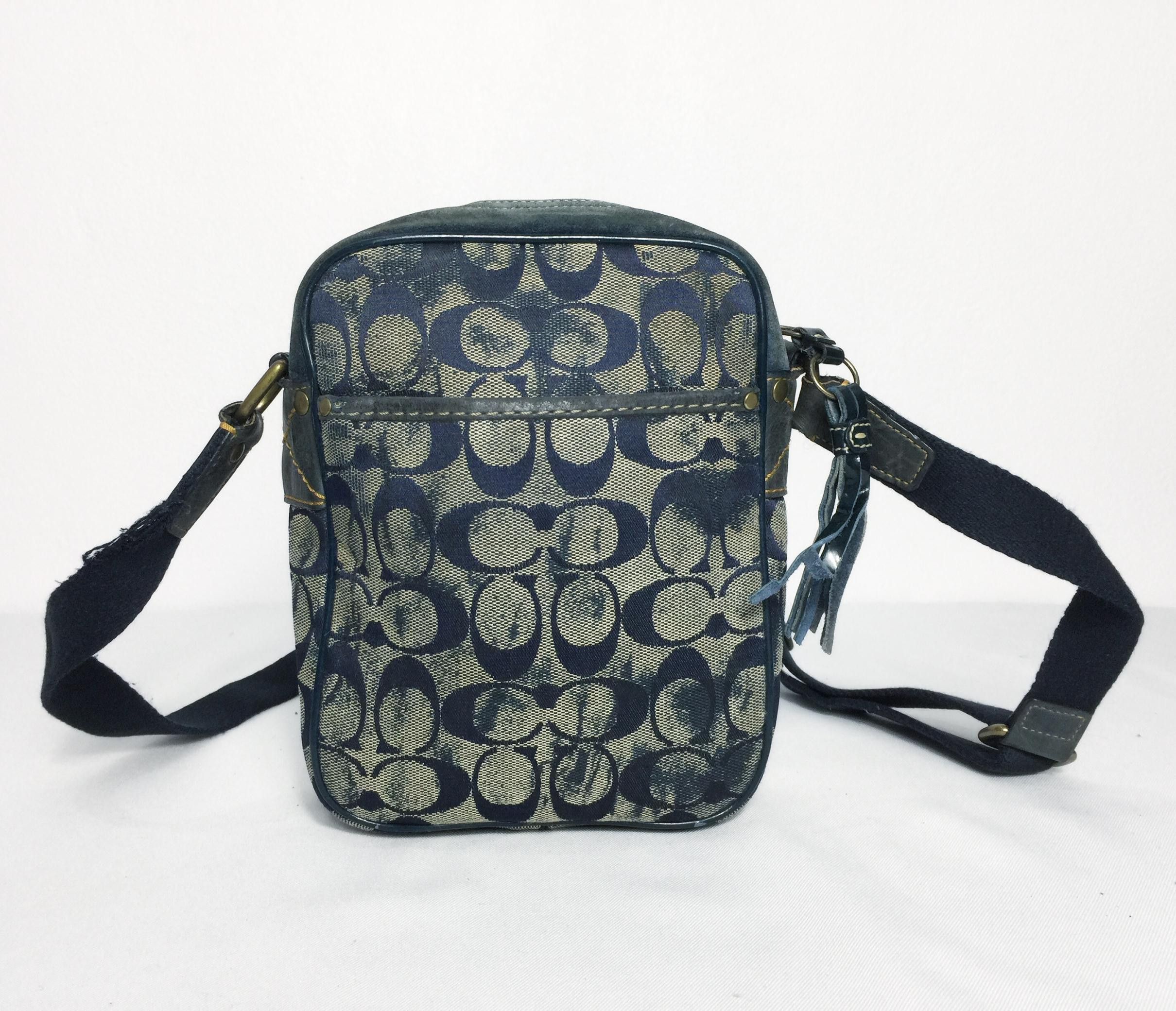 Rare Vintage Coach Leather Monogram Sling Bag