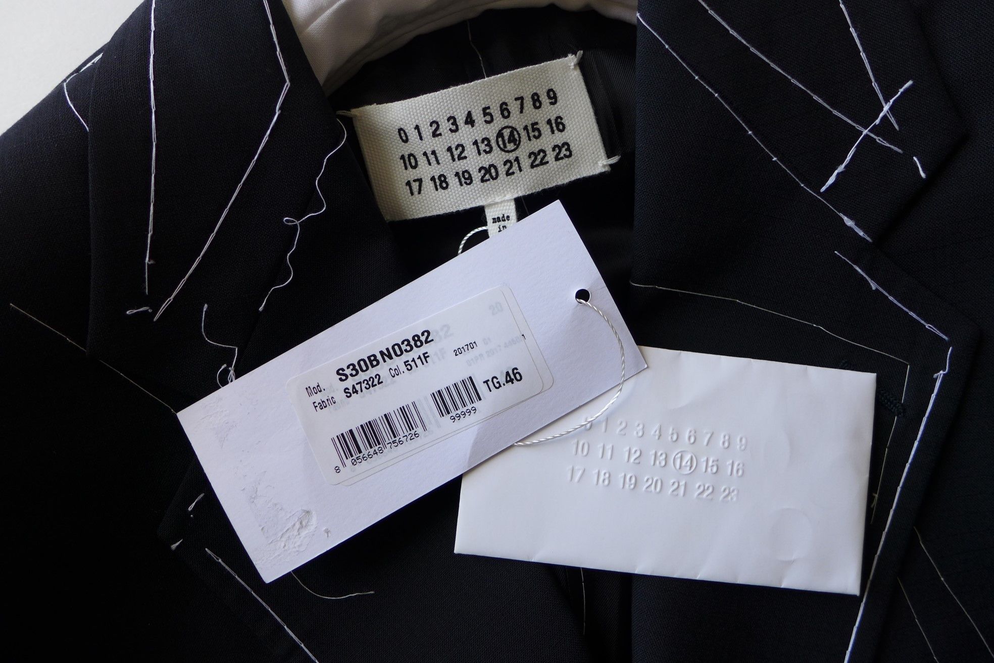Maison Margiela Margiela SS17 Basting Stitch Jacket -- Navy Wool Size US S / EU 44-46 / 1 - 16 Thumbnail