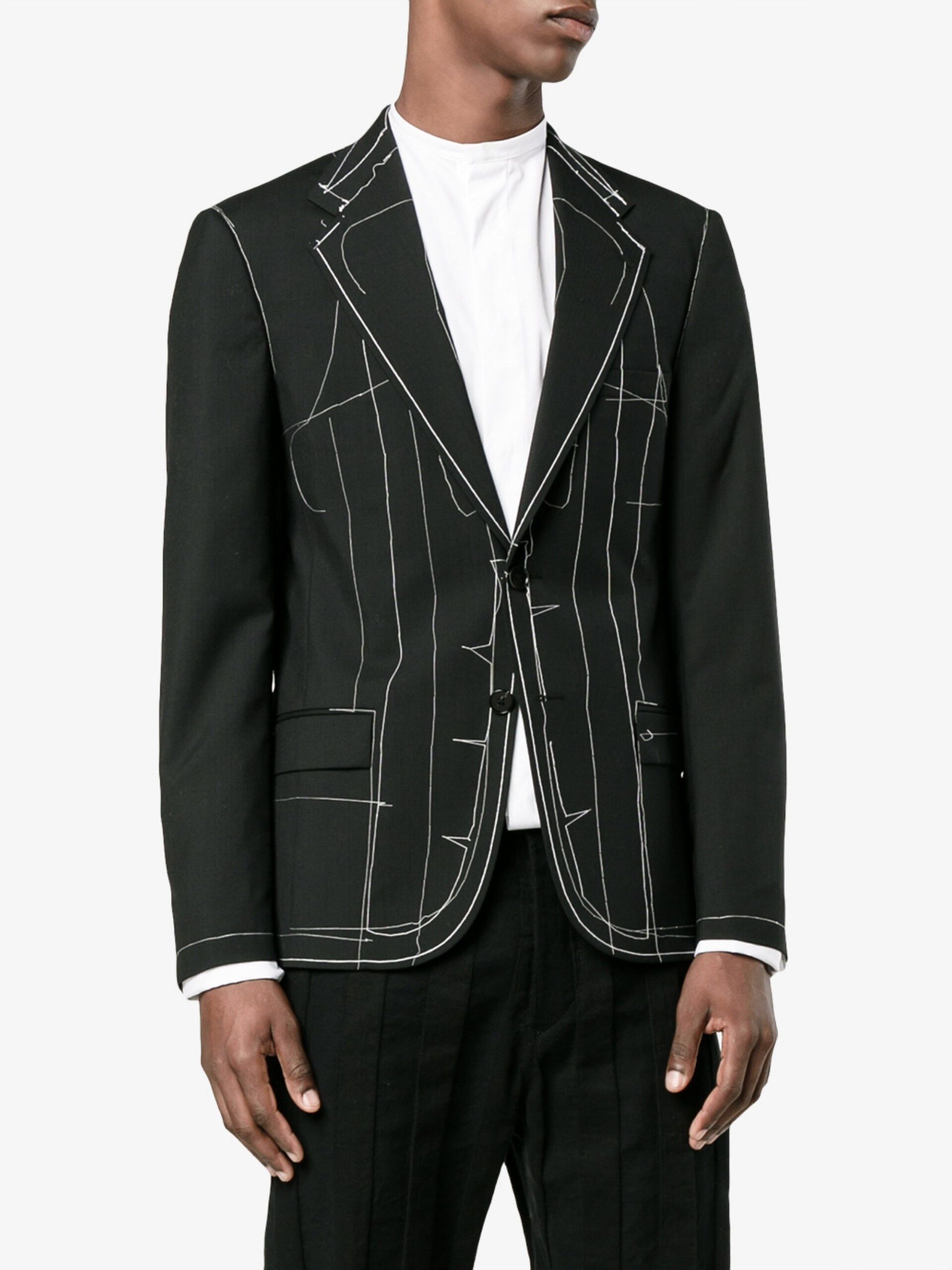 Maison Margiela Margiela SS17 Basting Stitch Jacket -- Navy Wool Size US S / EU 44-46 / 1 - 3 Thumbnail