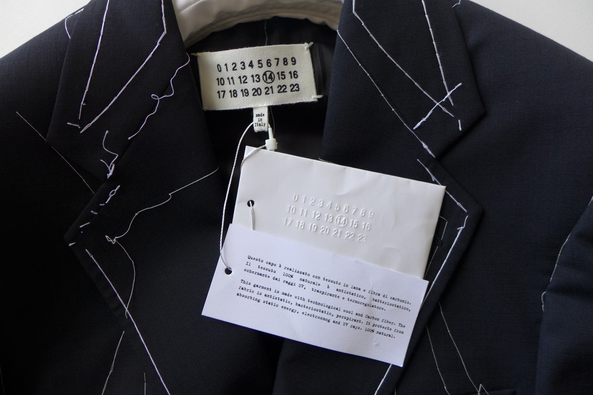Maison Margiela Margiela SS17 Basting Stitch Jacket -- Navy Wool Size US S / EU 44-46 / 1 - 15 Thumbnail
