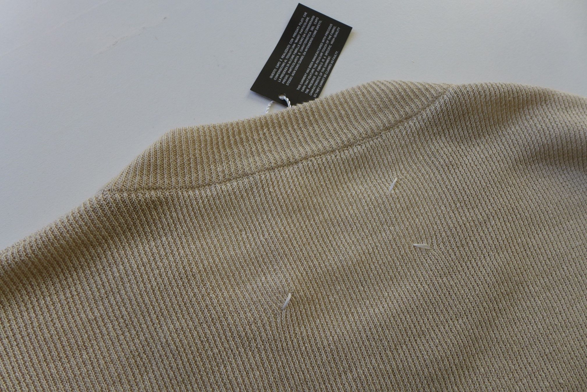 Maison Margiela Margiela SS15 Double Layer Sweater - Ivory Linen & Silk Size US M / EU 48-50 / 2 - 8 Thumbnail
