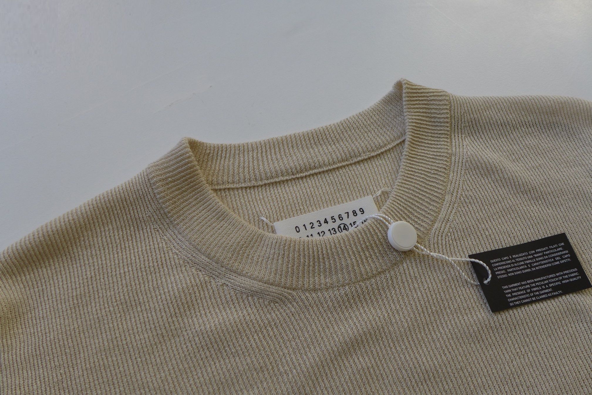 Maison Margiela Margiela SS15 Double Layer Sweater - Ivory Linen & Silk Size US M / EU 48-50 / 2 - 6 Thumbnail