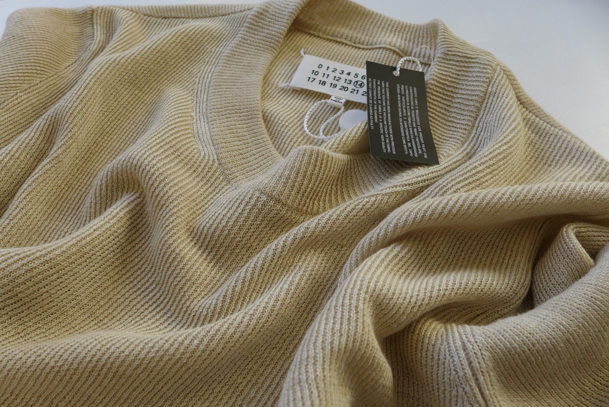 Maison Margiela Margiela SS15 Double Layer Sweater - Ivory Linen & Silk Size US M / EU 48-50 / 2 - 12 Thumbnail