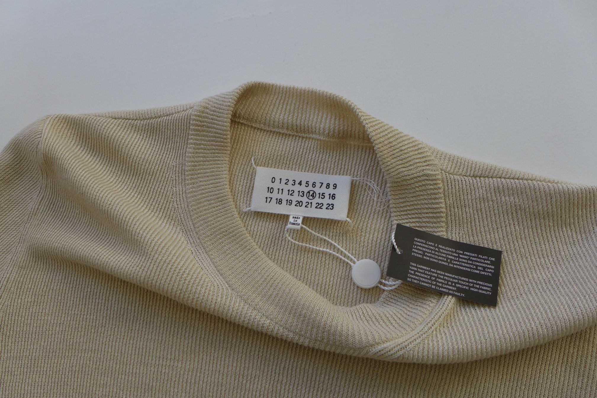 Maison Margiela Margiela SS15 Double Layer Sweater - Ivory Linen & Silk Size US M / EU 48-50 / 2 - 7 Thumbnail