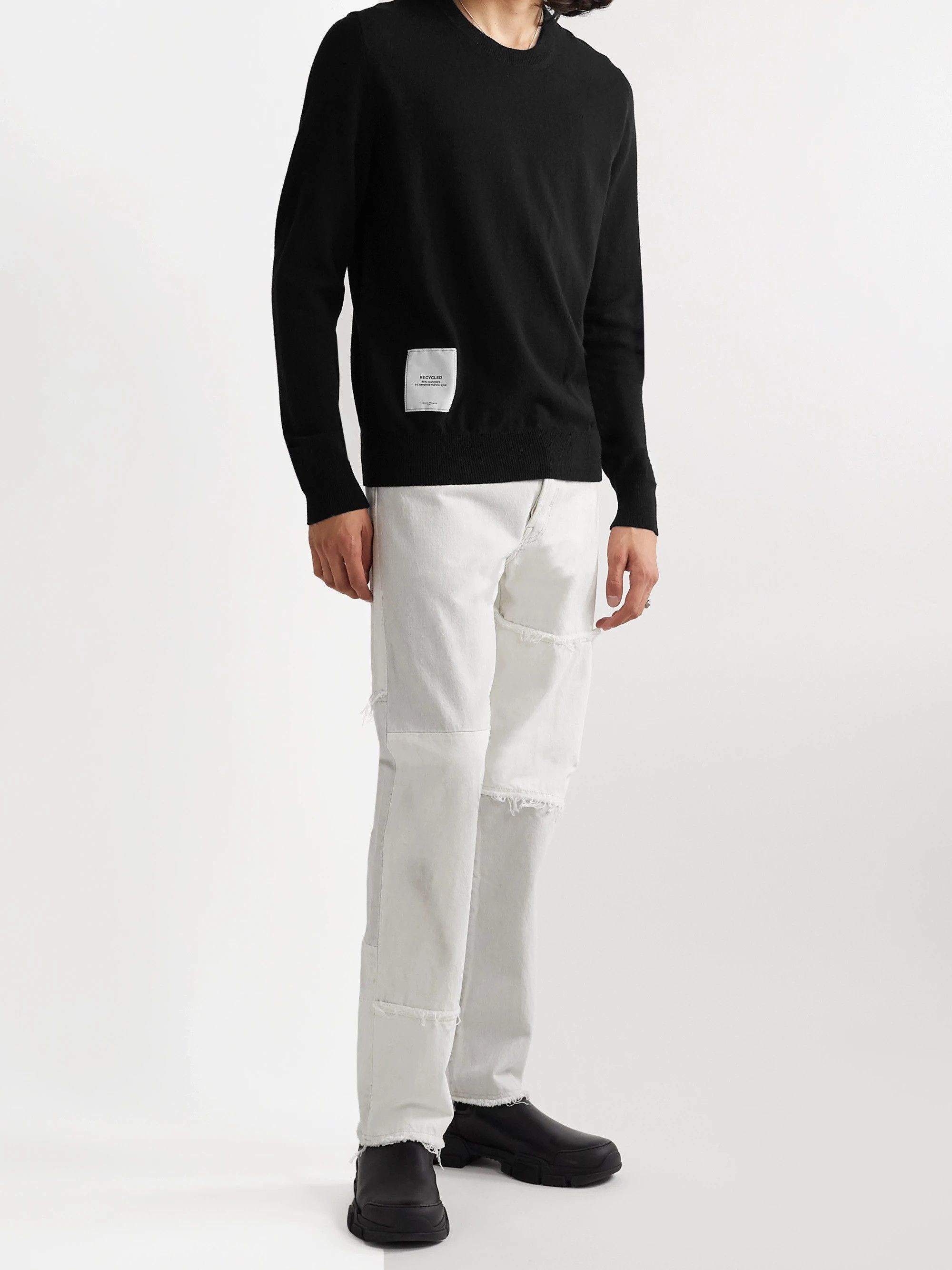 Maison Margiela Margiela Recycled Sweater - Black Cashmere Size US M / EU 48-50 / 2 - 2 Thumbnail