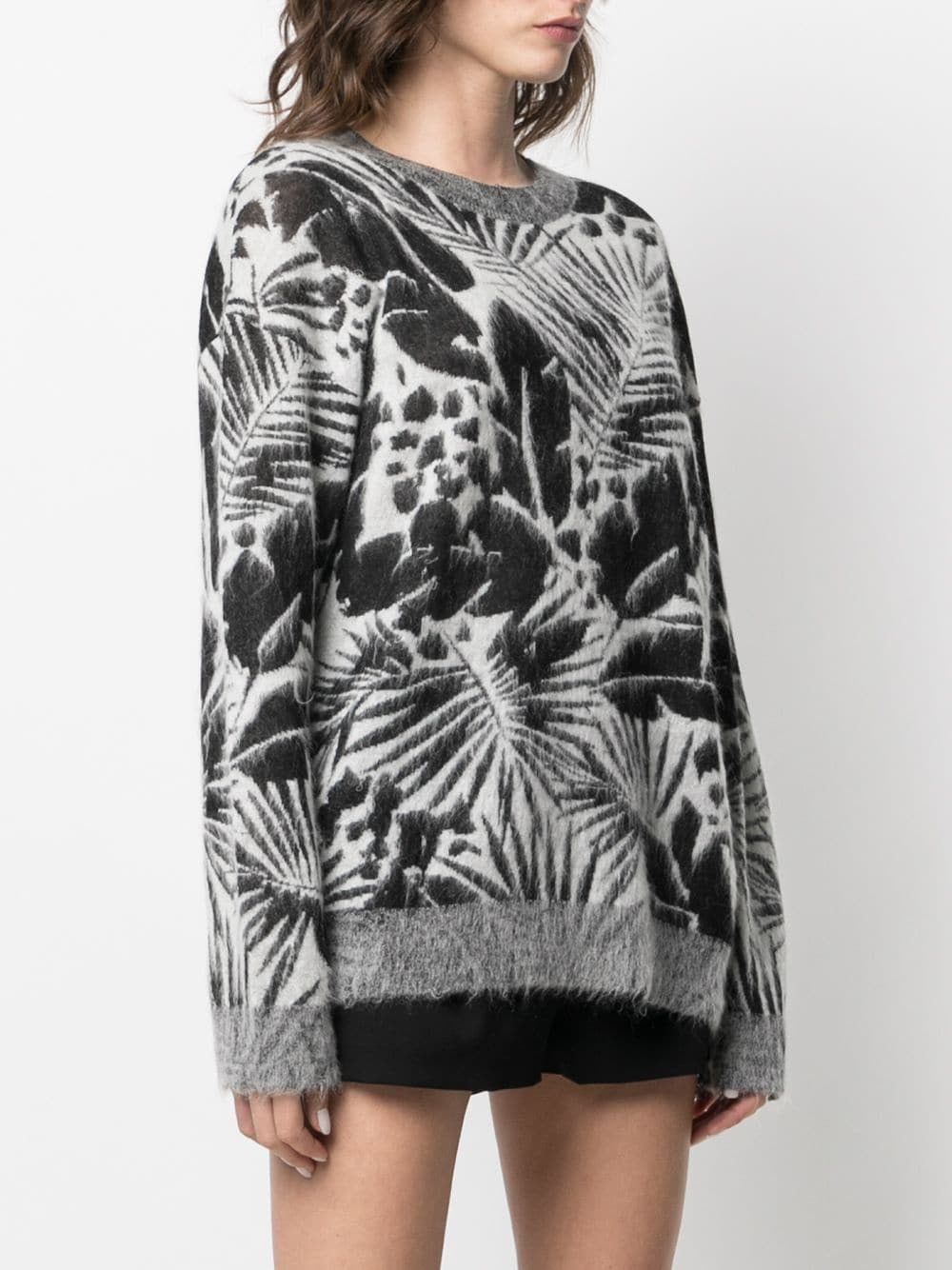 Saint Laurent Paris Saint Laurent Tropical Leaves Intarsia Mohair Sweater Size US M / EU 48-50 / 2 - 4 Thumbnail