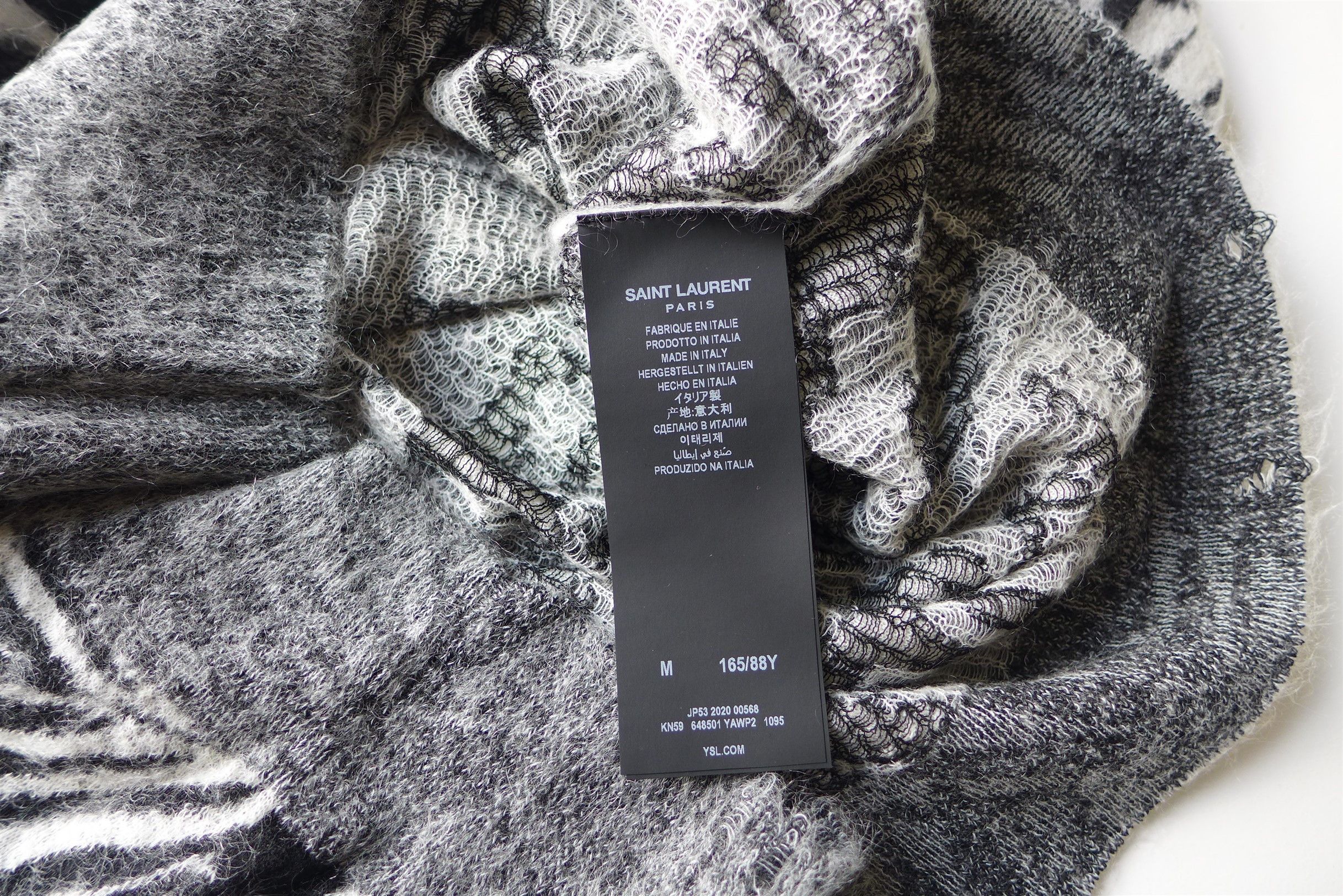 Saint Laurent Paris Saint Laurent Tropical Leaves Intarsia Mohair Sweater Size US M / EU 48-50 / 2 - 17 Thumbnail