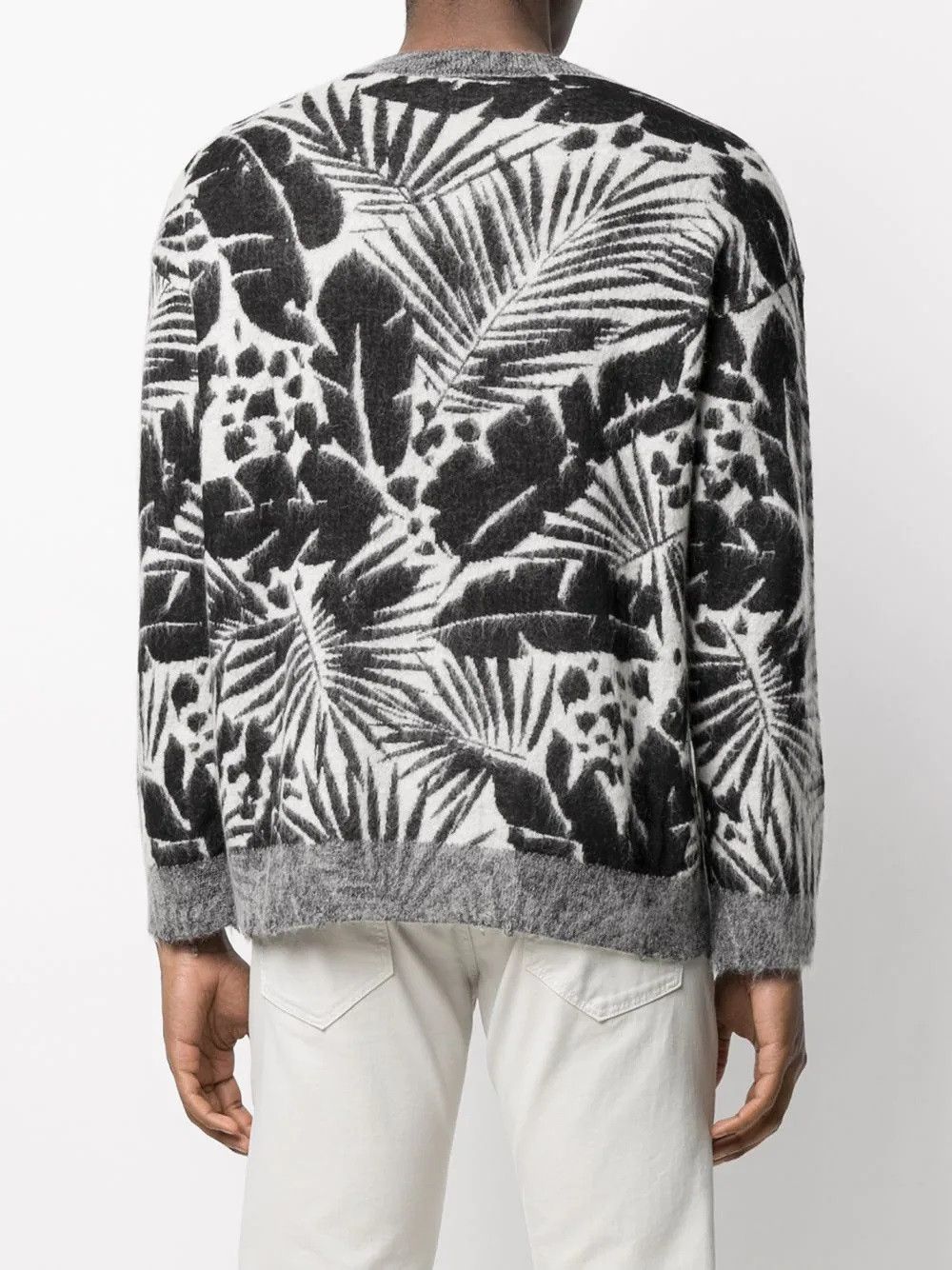Saint Laurent Paris Saint Laurent Tropical Leaves Intarsia Mohair Sweater Size US M / EU 48-50 / 2 - 2 Thumbnail