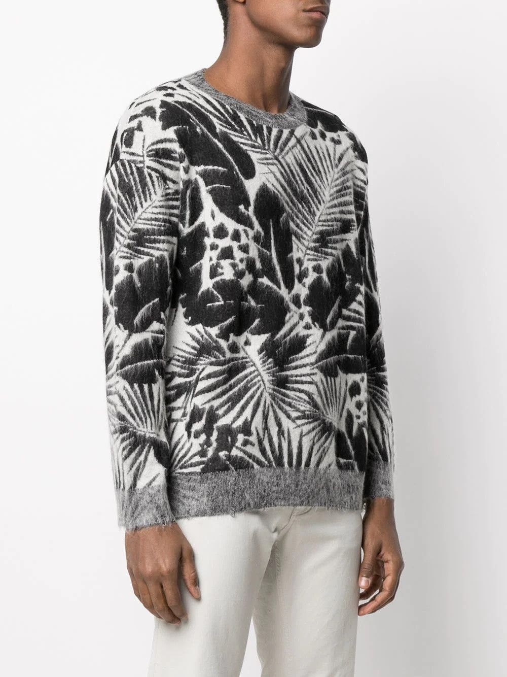 Saint Laurent Paris Saint Laurent Tropical Leaves Intarsia Mohair Sweater Size US M / EU 48-50 / 2 - 1 Thumbnail