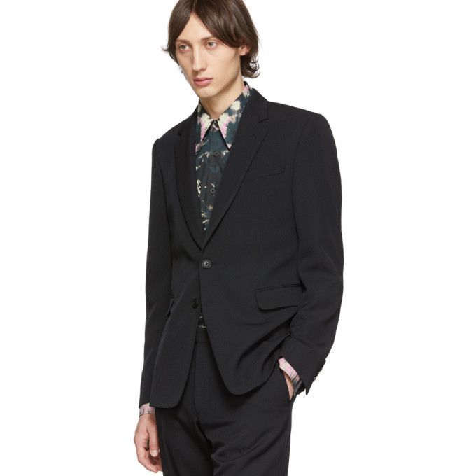 Dries Van Noten Dries *Slim Fit* Kenneth Single-Breasted Suit - Navy Wool Size 50S - 1 Thumbnail