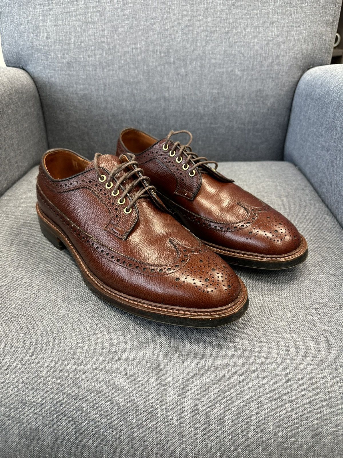 Alden FINAL PRICE DROP Long Wing Blucher in Brown Alpine Grain | Grailed