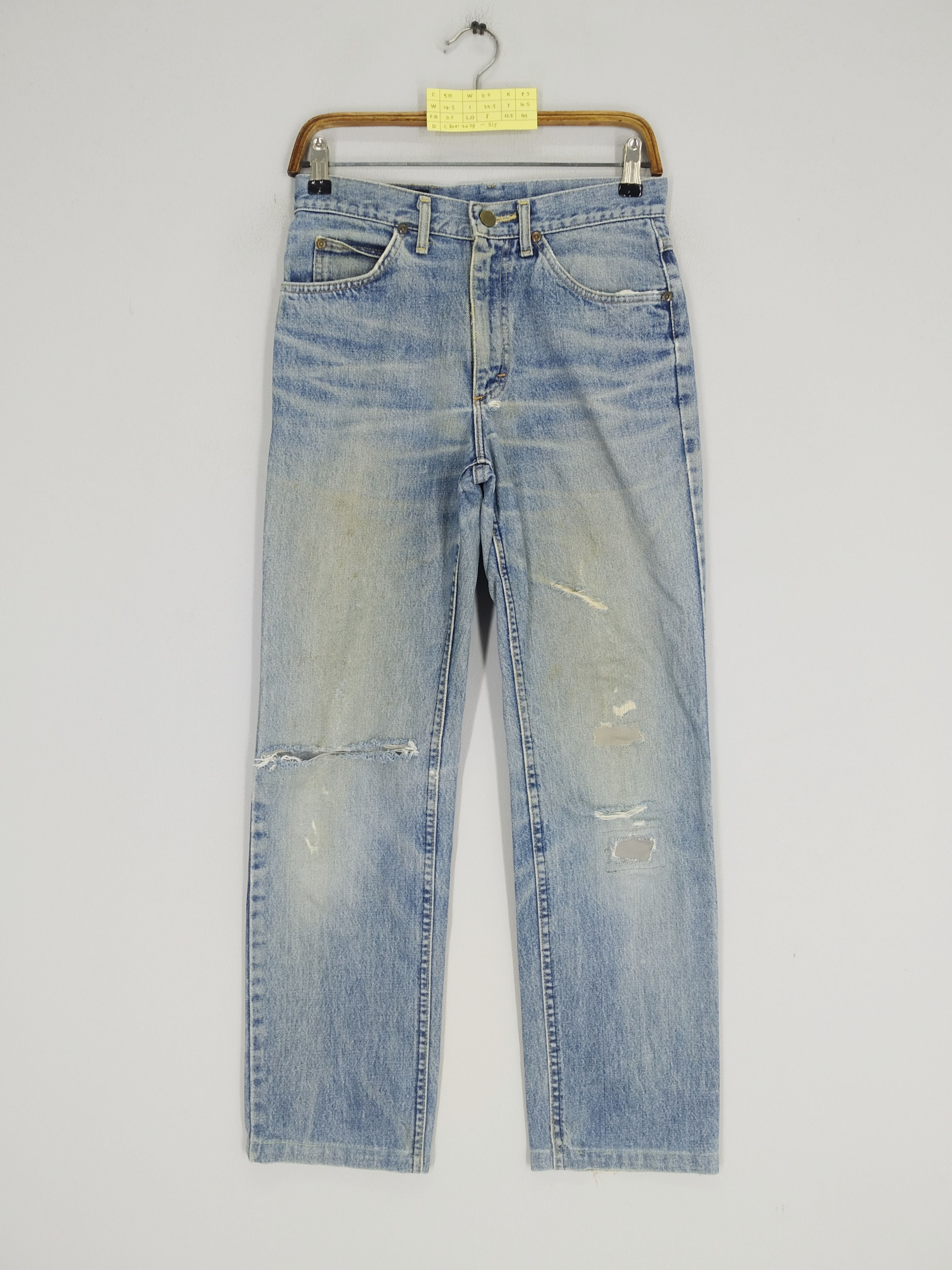 image of Distressed Denim x Lee Vintage 90's Lee Riders Jeans Stonewash Blue Ripped Jeans, Men's (Size 29)