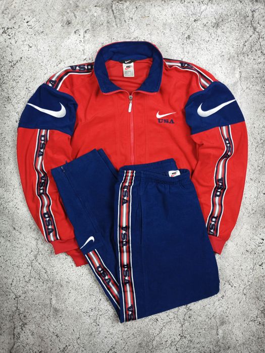 Nike red velvet tracksuit deals