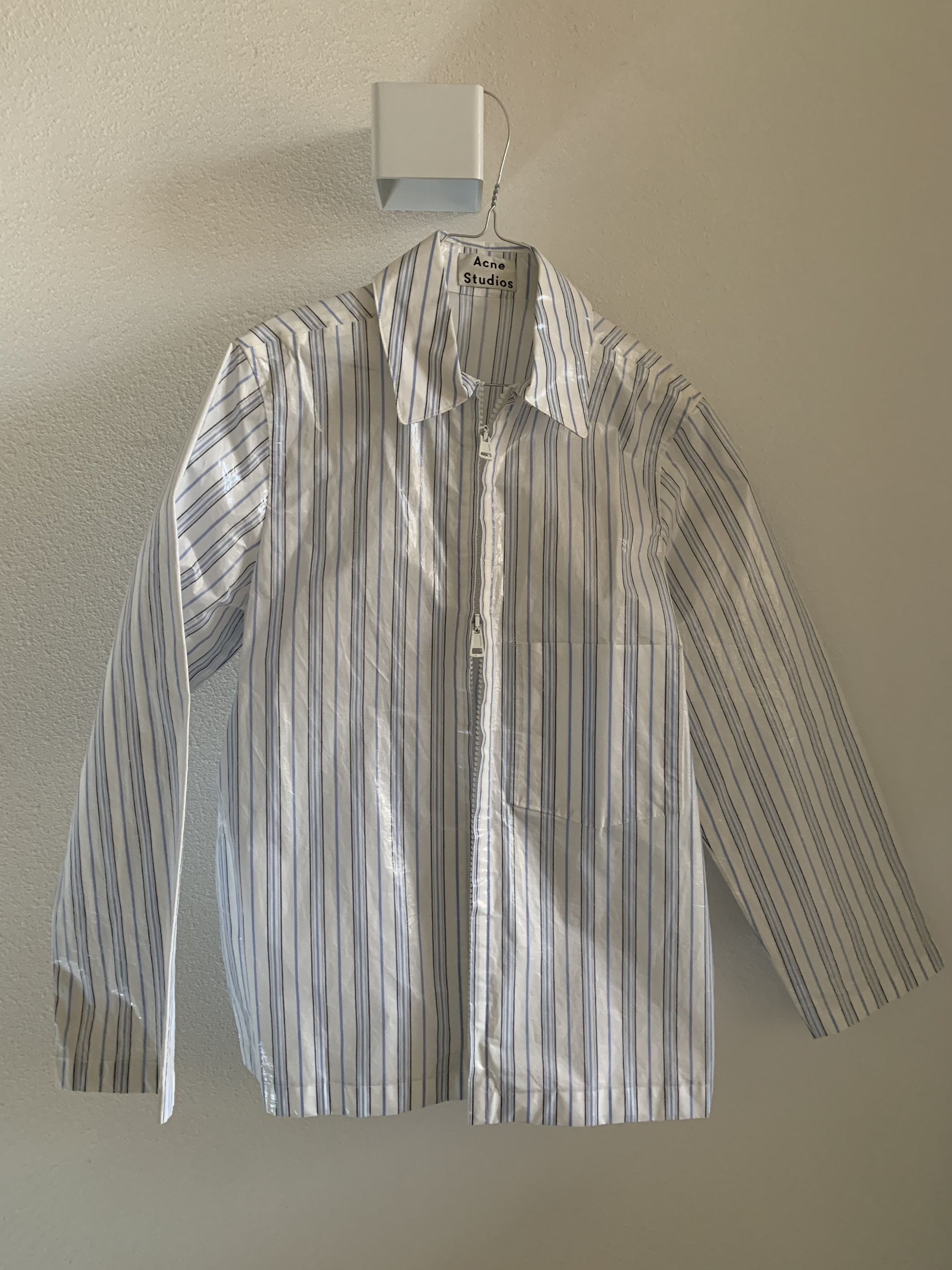 image of Acne Studios Coated Shirt Jacket in Check, Men's (Size Small)