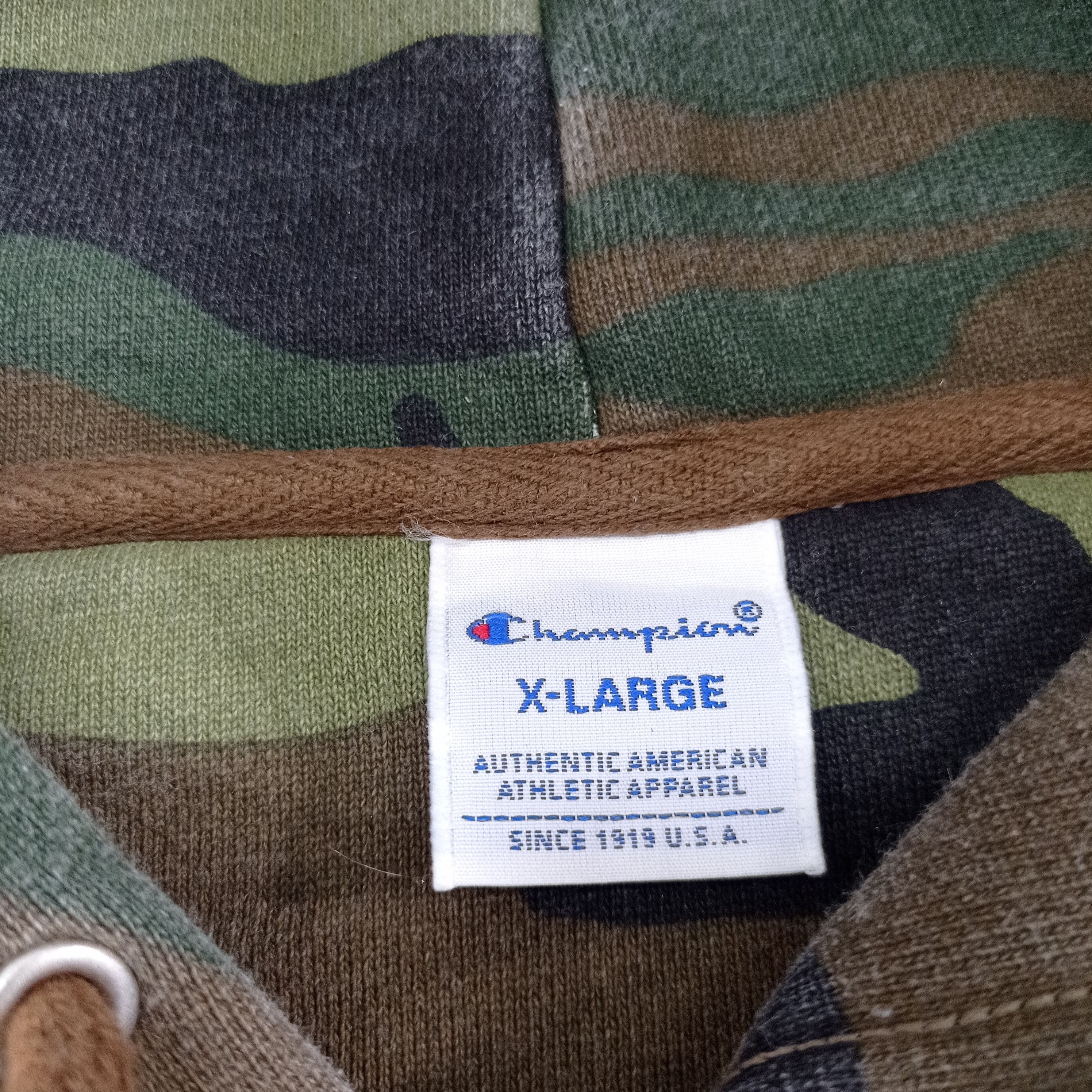 Champion 🔥BIG SIZE🔥 VINTAGE CHAMPION CAMO HOODIE Size US XXL / EU 58 / 5 - 7 Thumbnail