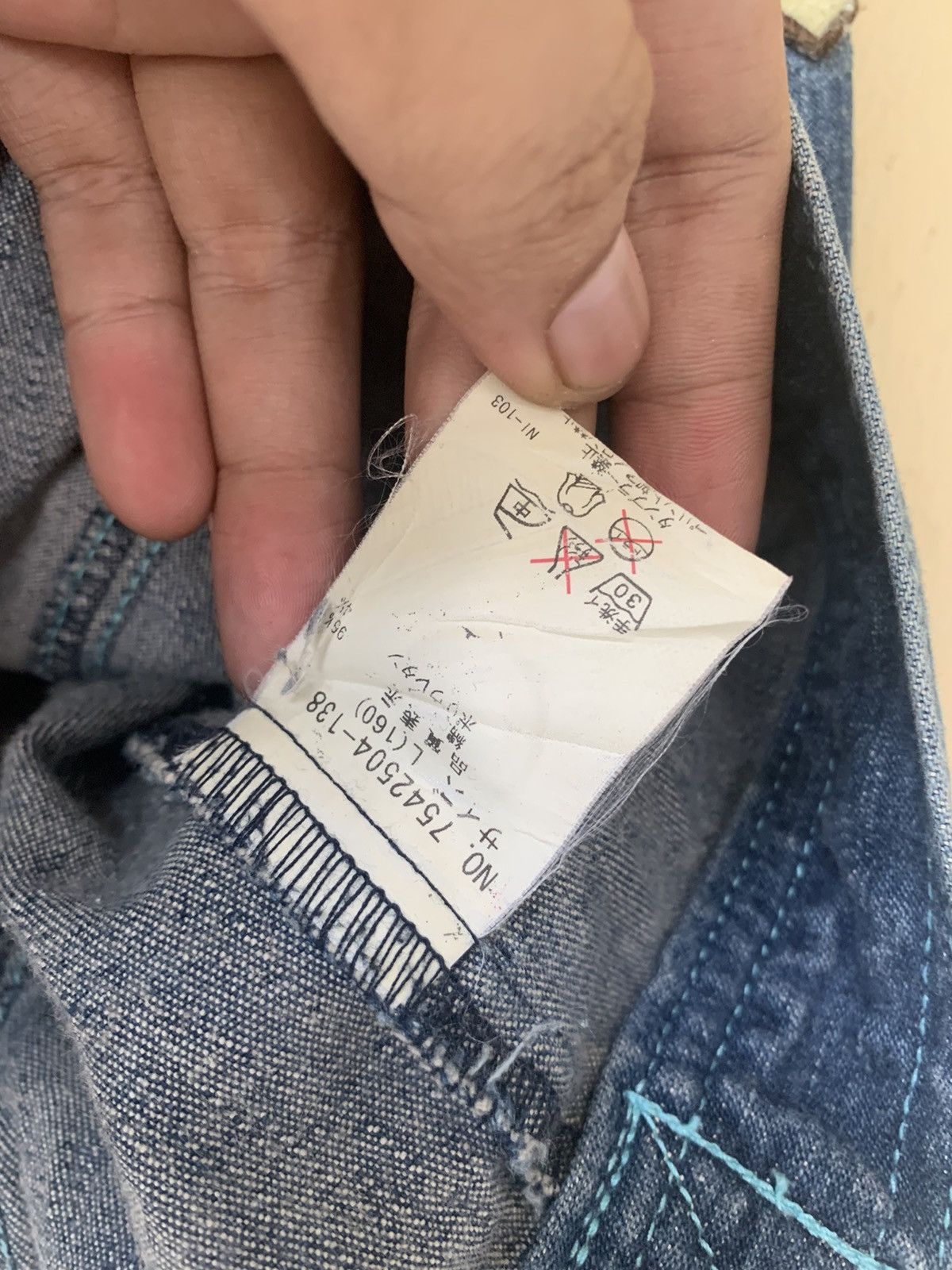 Japanese Brand Vintage 90s Angle Blue Patch Denim Jacket Size M / US 6-8 / IT 42-44 - 8 Thumbnail