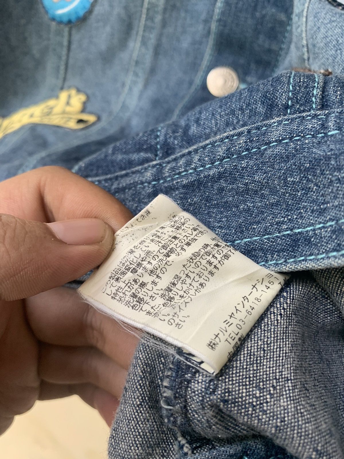 Japanese Brand Vintage 90s Angle Blue Patch Denim Jacket Size M / US 6-8 / IT 42-44 - 7 Thumbnail