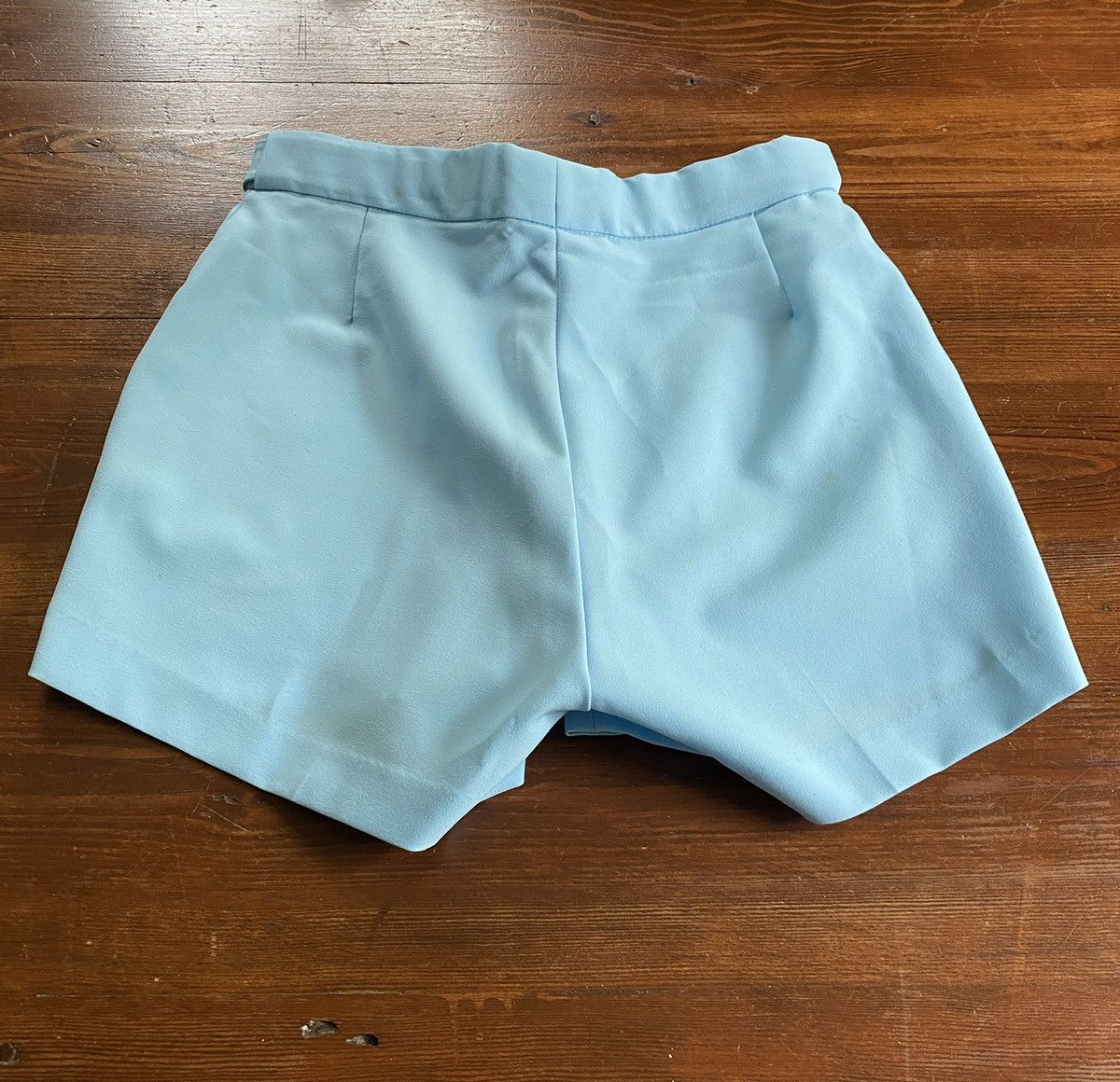 Retrofit Vintage 70’s Boasthers Weed Leaf Baby Blue Poly Short Shorts Size US 34 / EU 50 - 15 Thumbnail