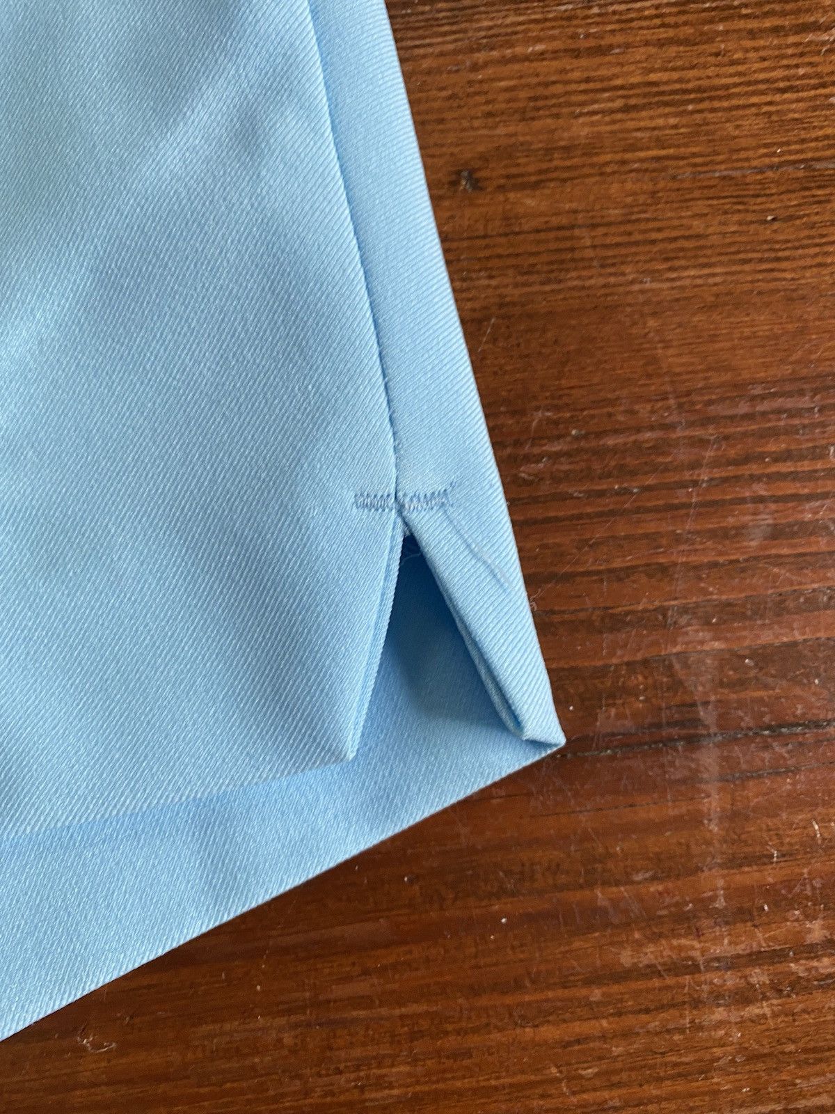 Retrofit Vintage 70’s Boasthers Weed Leaf Baby Blue Poly Short Shorts Size US 34 / EU 50 - 8 Thumbnail