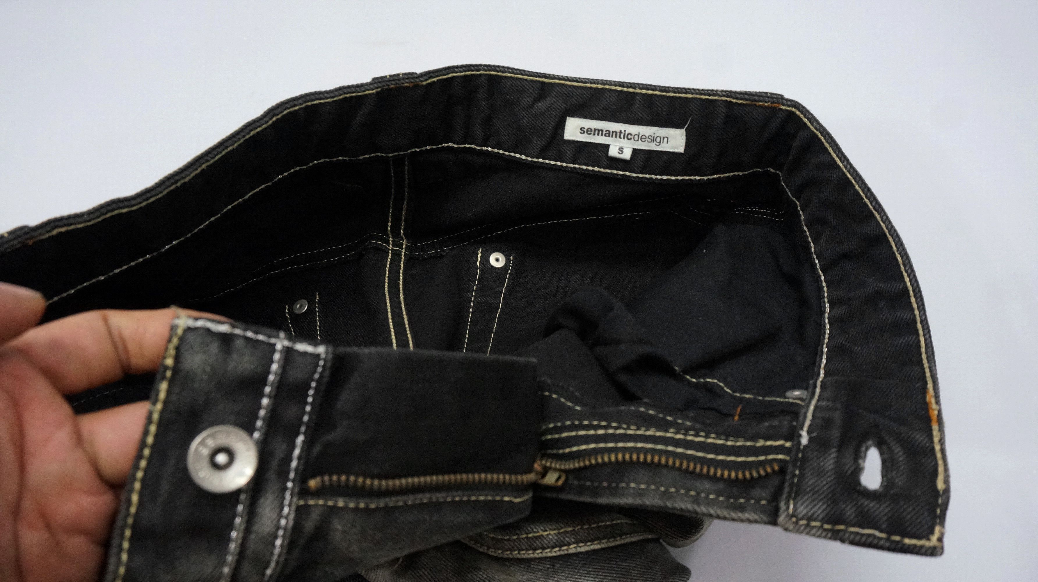 Vintage Flare 🔥 Semantic Design Vintage Faded Black Acid Wash Jeans Size US 28 / EU 44 - 14 Thumbnail