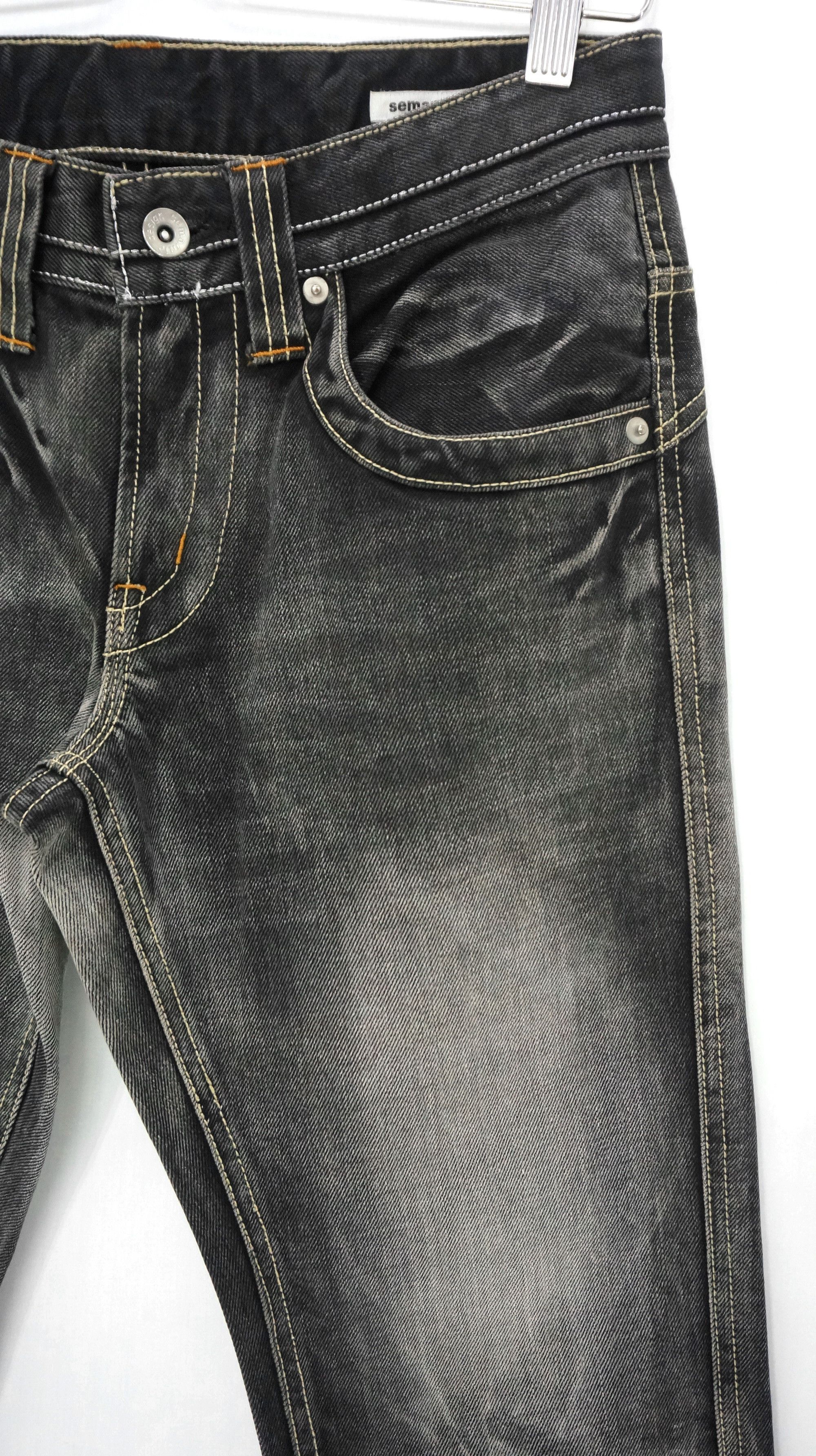 Vintage Flare 🔥 Semantic Design Vintage Faded Black Acid Wash Jeans Size US 28 / EU 44 - 6 Thumbnail