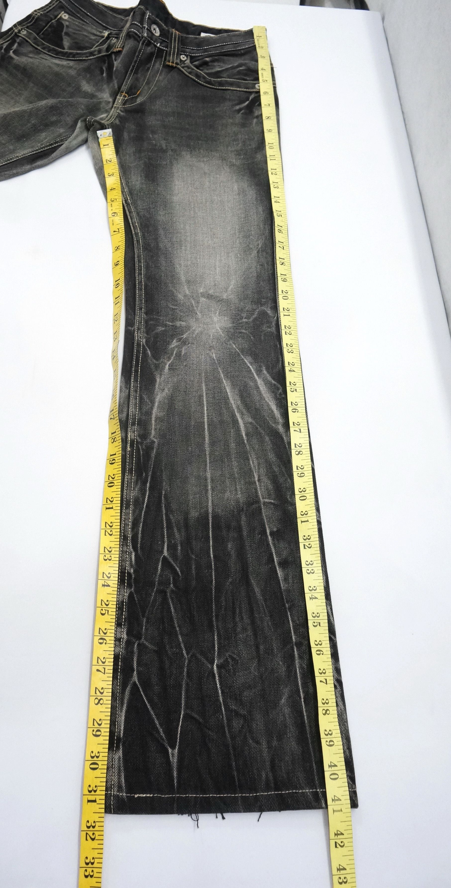 Vintage Flare 🔥 Semantic Design Vintage Faded Black Acid Wash Jeans Size US 28 / EU 44 - 11 Thumbnail