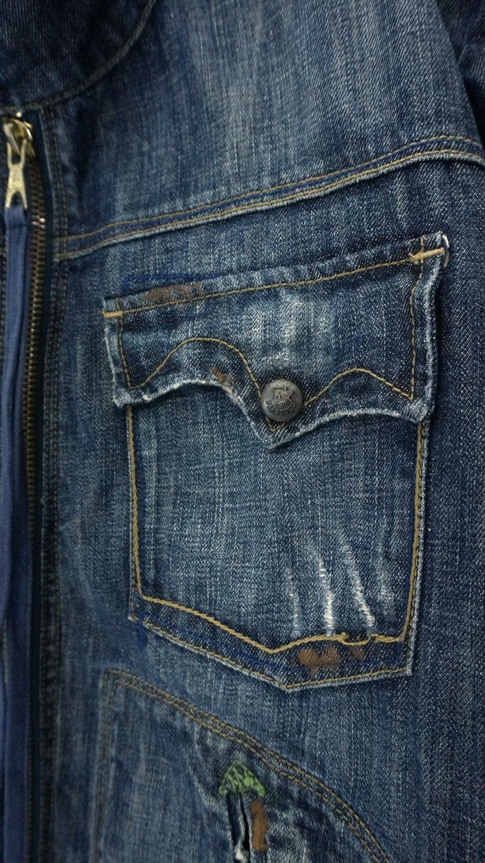 Parasuco DopeVtg! PARASUCO Bikers Buckle Distressed Denim Jacket Size US M / EU 48-50 / 2 - 5 Thumbnail