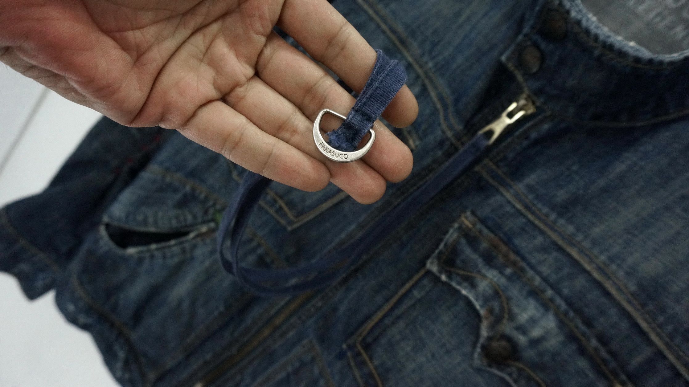 Parasuco DopeVtg! PARASUCO Bikers Buckle Distressed Denim Jacket Size US M / EU 48-50 / 2 - 8 Thumbnail