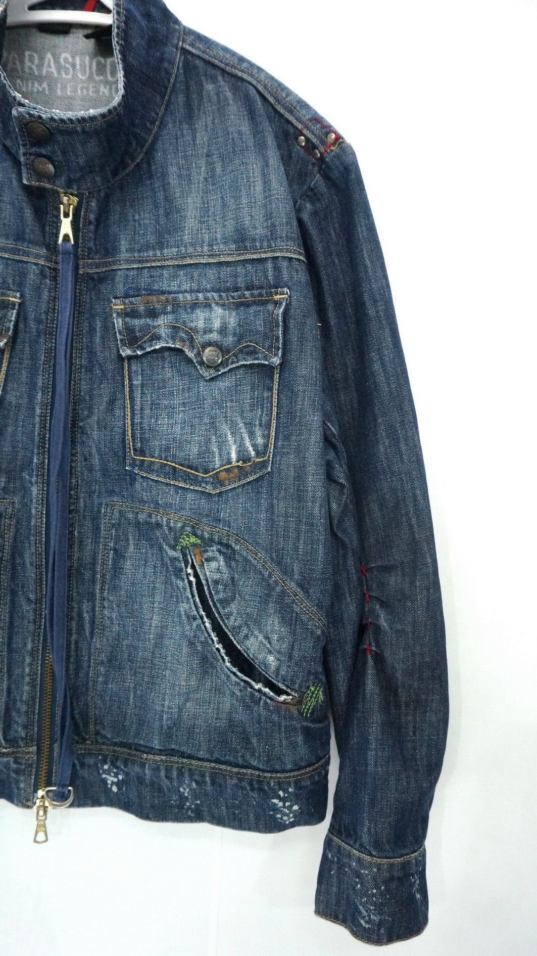 Parasuco DopeVtg! PARASUCO Bikers Buckle Distressed Denim Jacket Size US M / EU 48-50 / 2 - 4 Thumbnail