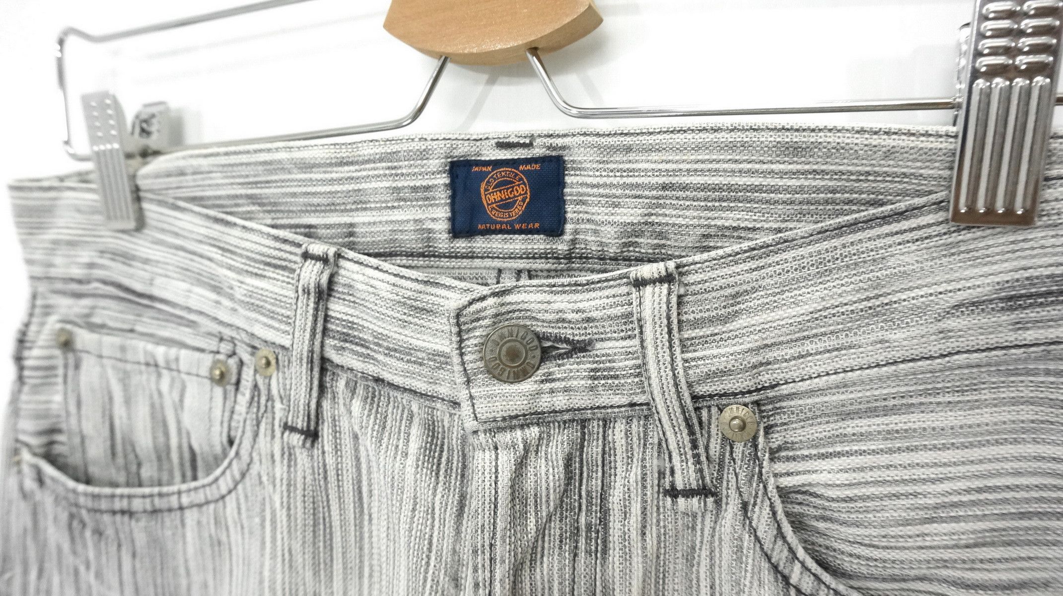 Japanese Brand Rare 🔥 OMNIGOD Japan Hickory Buttonfly Orange Tab Jeans Size US 30 / EU 46 - 4 Thumbnail