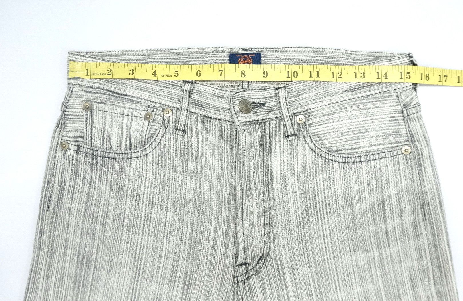 Japanese Brand Rare 🔥 OMNIGOD Japan Hickory Buttonfly Orange Tab Jeans Size US 30 / EU 46 - 10 Thumbnail