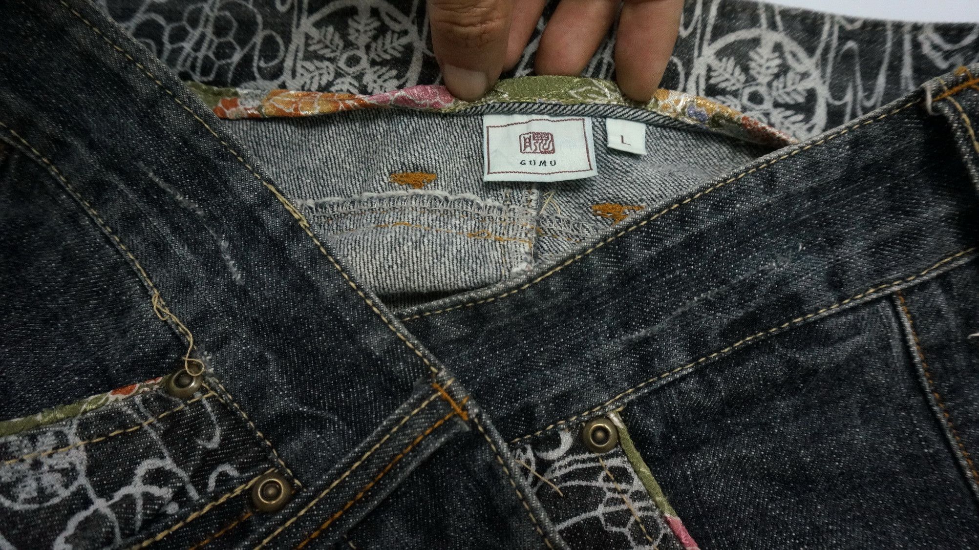 Japanese Brand Vintage GUMU Japan Distressed Jeans Size US 32 / EU 48 - 20 Thumbnail