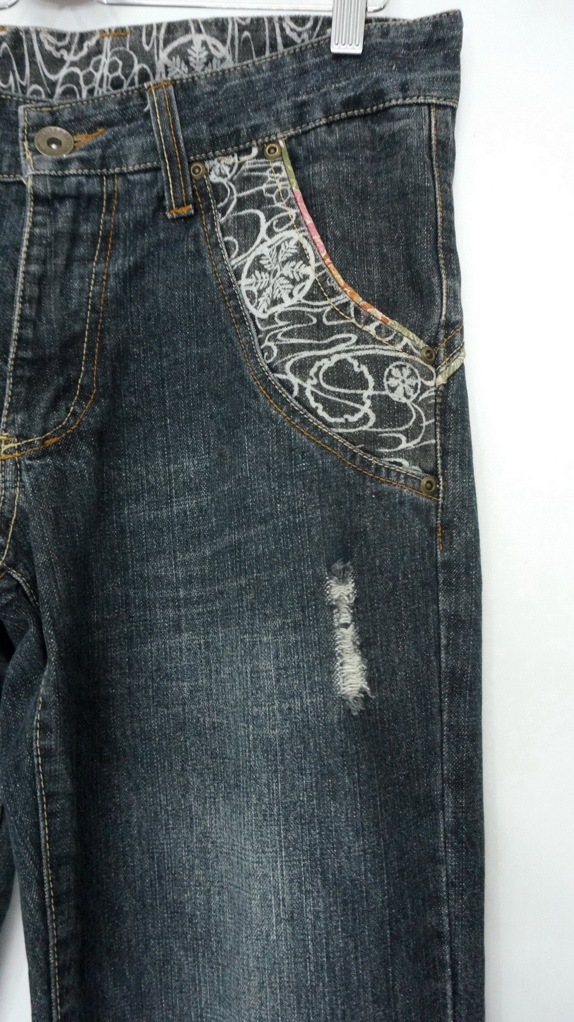 Japanese Brand Vintage GUMU Japan Distressed Jeans Size US 32 / EU 48 - 8 Thumbnail