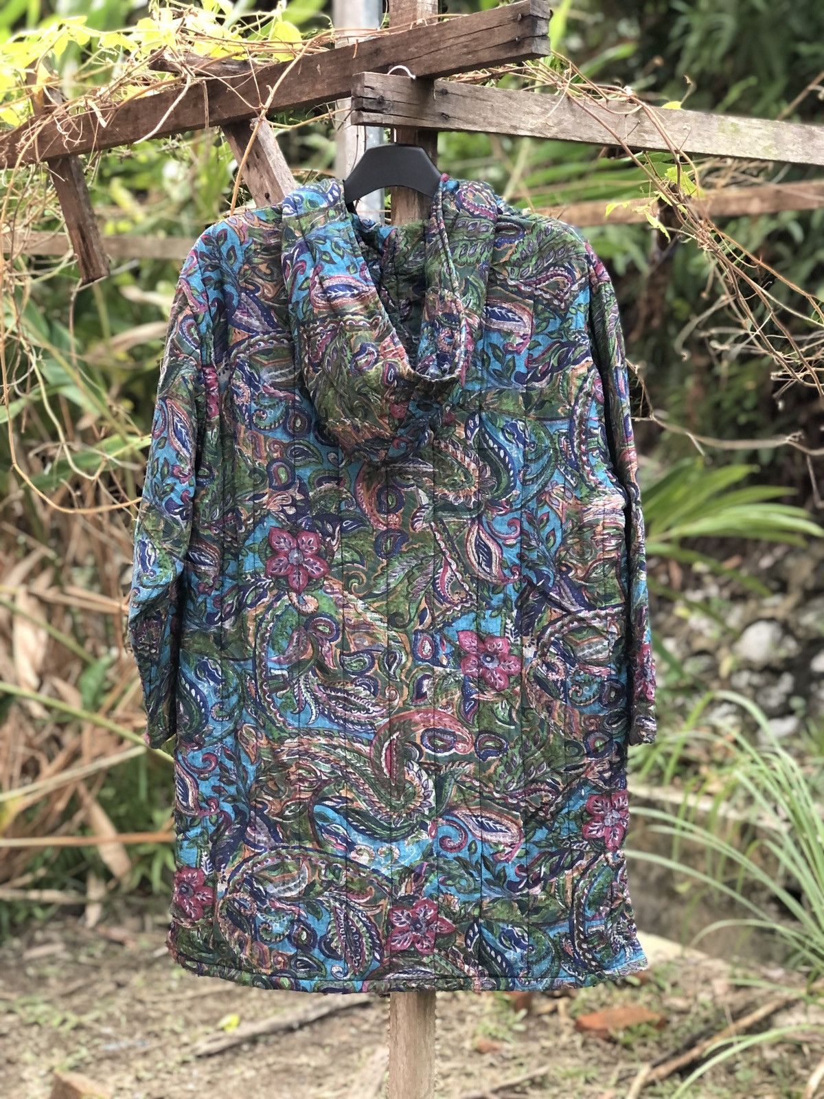 Vintage Fullprint Puffer Hoodie Jacket