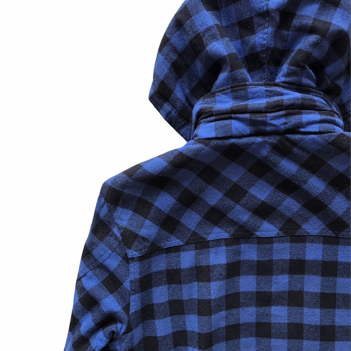 Japanese Brand Vintage Y2K Sherpa Checkered Flannel Hoodie by Russ•k Size US L / EU 52-54 / 3 - 6 Thumbnail