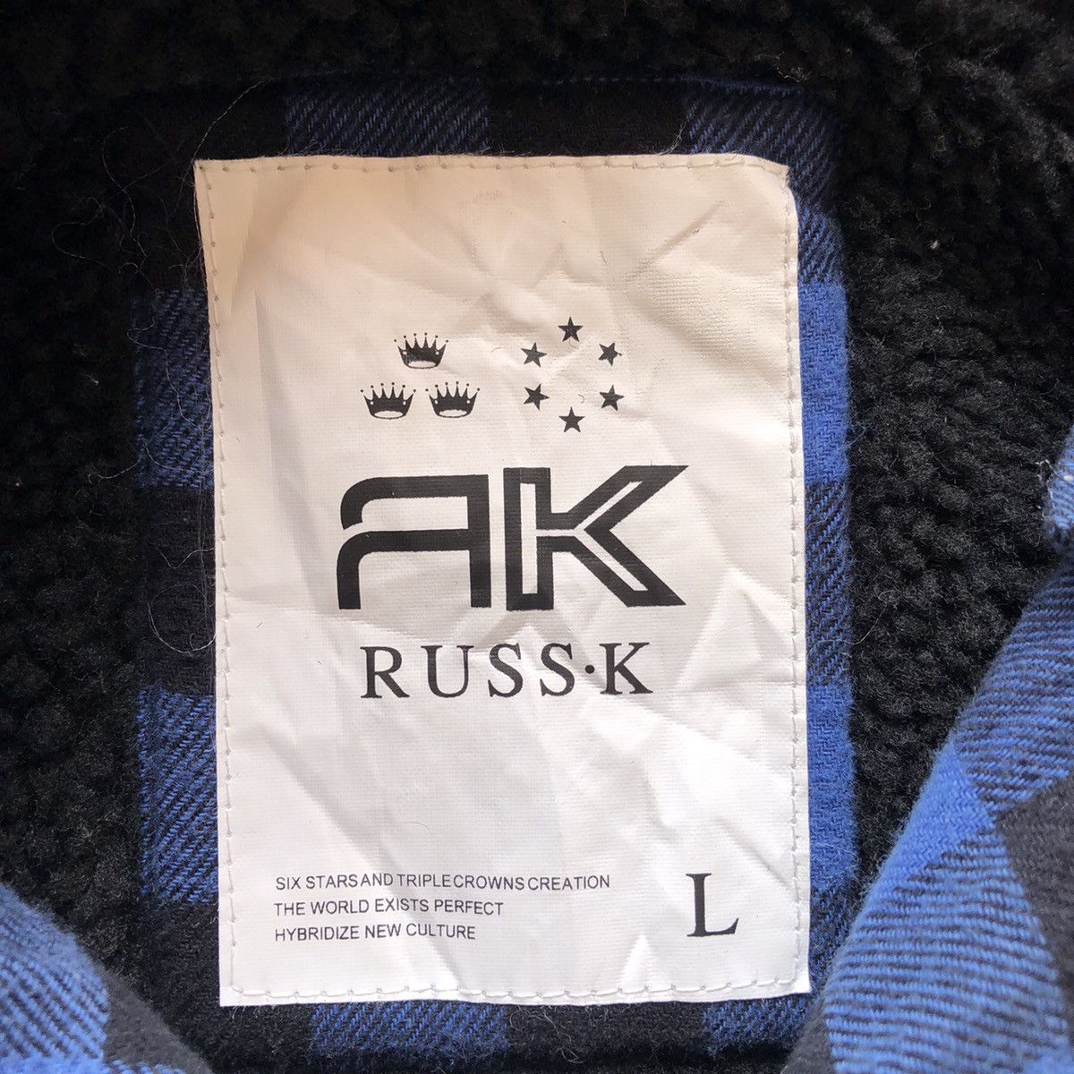 Japanese Brand Vintage Y2K Sherpa Checkered Flannel Hoodie by Russ•k Size US L / EU 52-54 / 3 - 12 Thumbnail