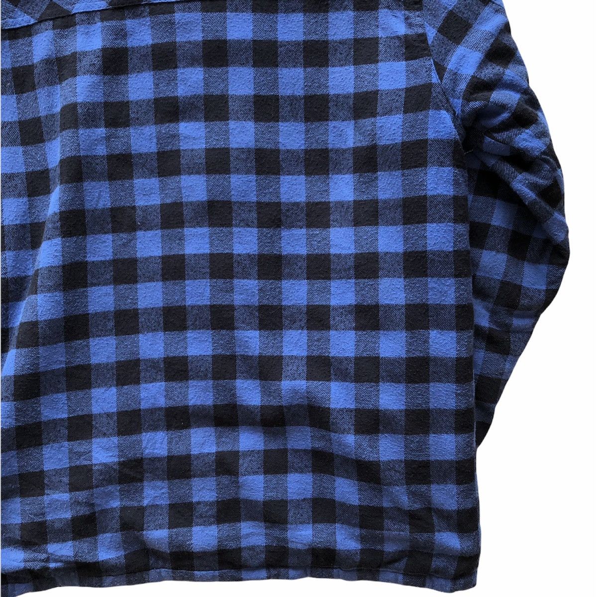 Japanese Brand Vintage Y2K Sherpa Checkered Flannel Hoodie by Russ•k Size US L / EU 52-54 / 3 - 7 Thumbnail