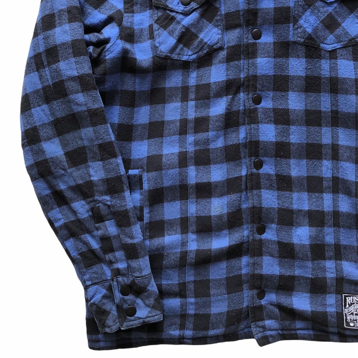 Japanese Brand Vintage Y2K Sherpa Checkered Flannel Hoodie by Russ•k Size US L / EU 52-54 / 3 - 4 Thumbnail