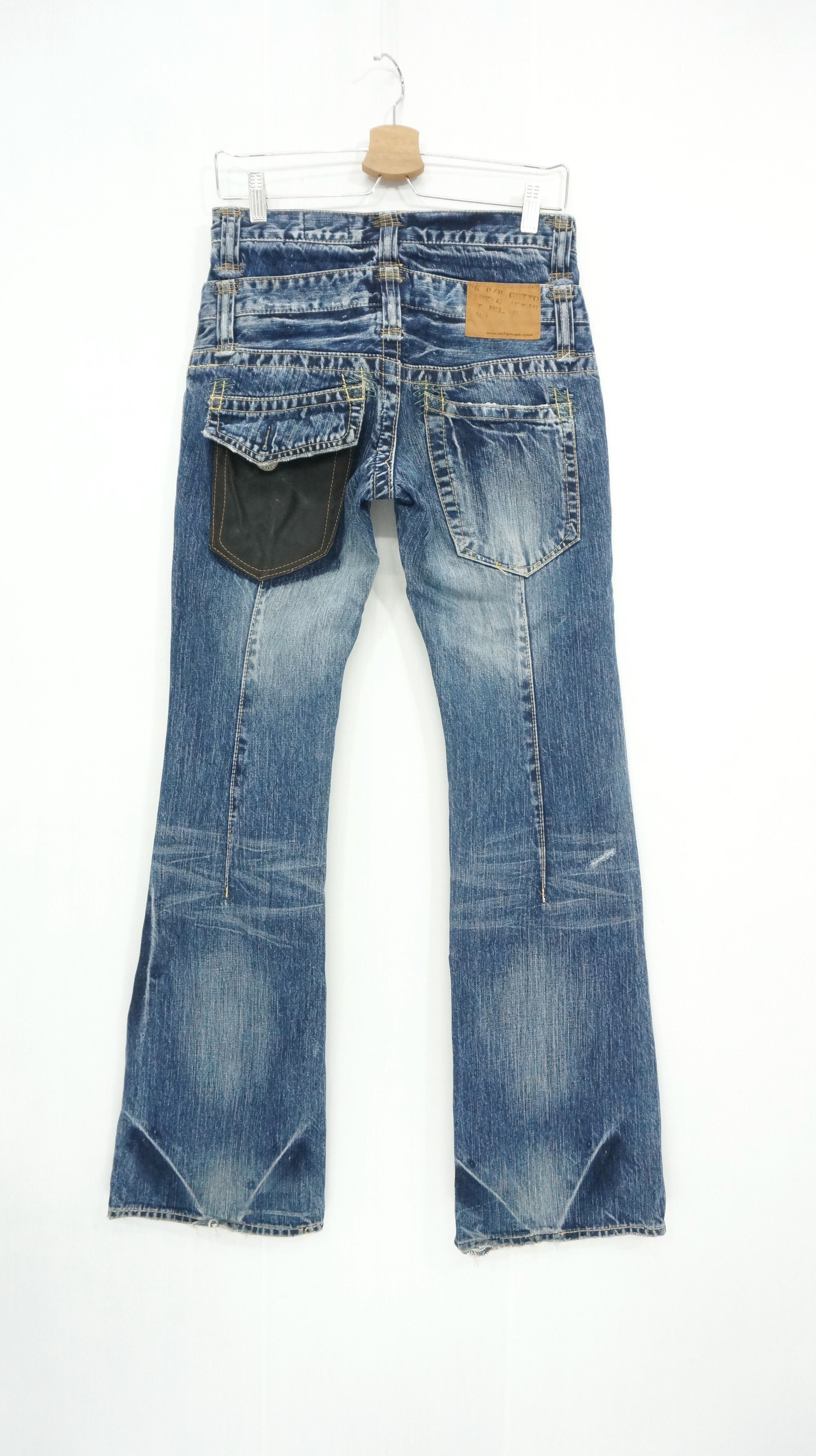 If Six Was Nine × Le Grande Bleu (L.G.B.) × PPFM Vintage Flared! ANTGAUGE Japan Distressed Blue Jeans Size US 29 - 2 Thumbnail