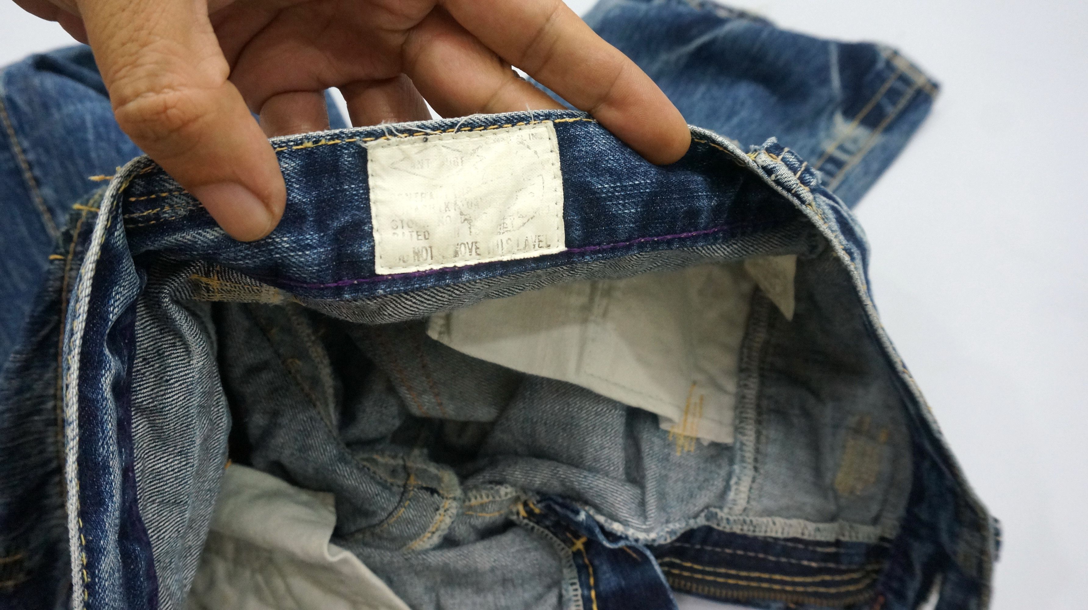 If Six Was Nine × Le Grande Bleu (L.G.B.) × PPFM Vintage Flared! ANTGAUGE Japan Distressed Blue Jeans Size US 29 - 21 Thumbnail