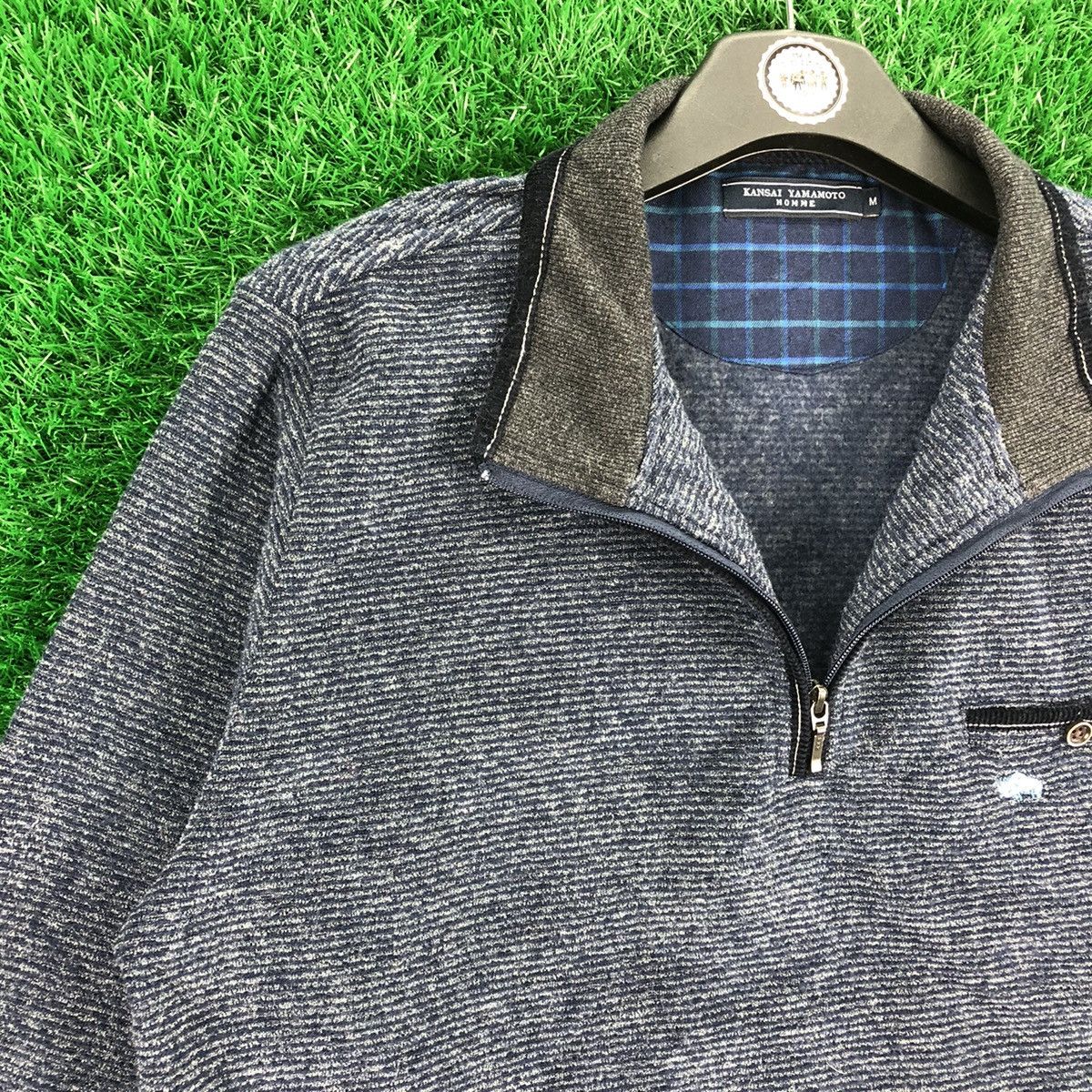 Japanese Brand Kansai Yamamoto Homme Polo Knit Shirt Striped Size US M / EU 48-50 / 2 - 2 Thumbnail