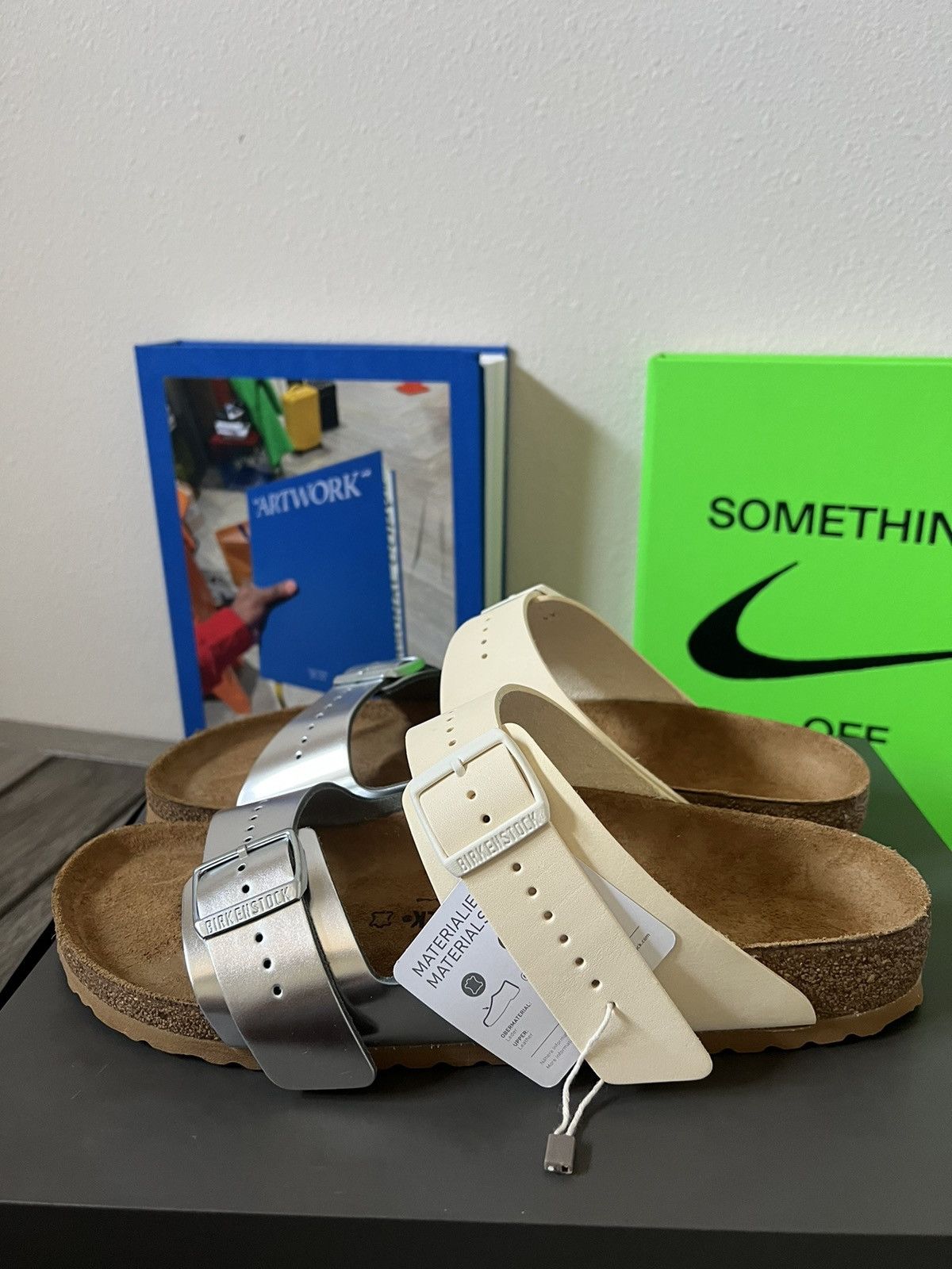 Birkenstock × Rick Owens Rick Owens Arizona Birkenstock Milk & Metallic Sandals Size US 12 / EU 45 - 4 Thumbnail
