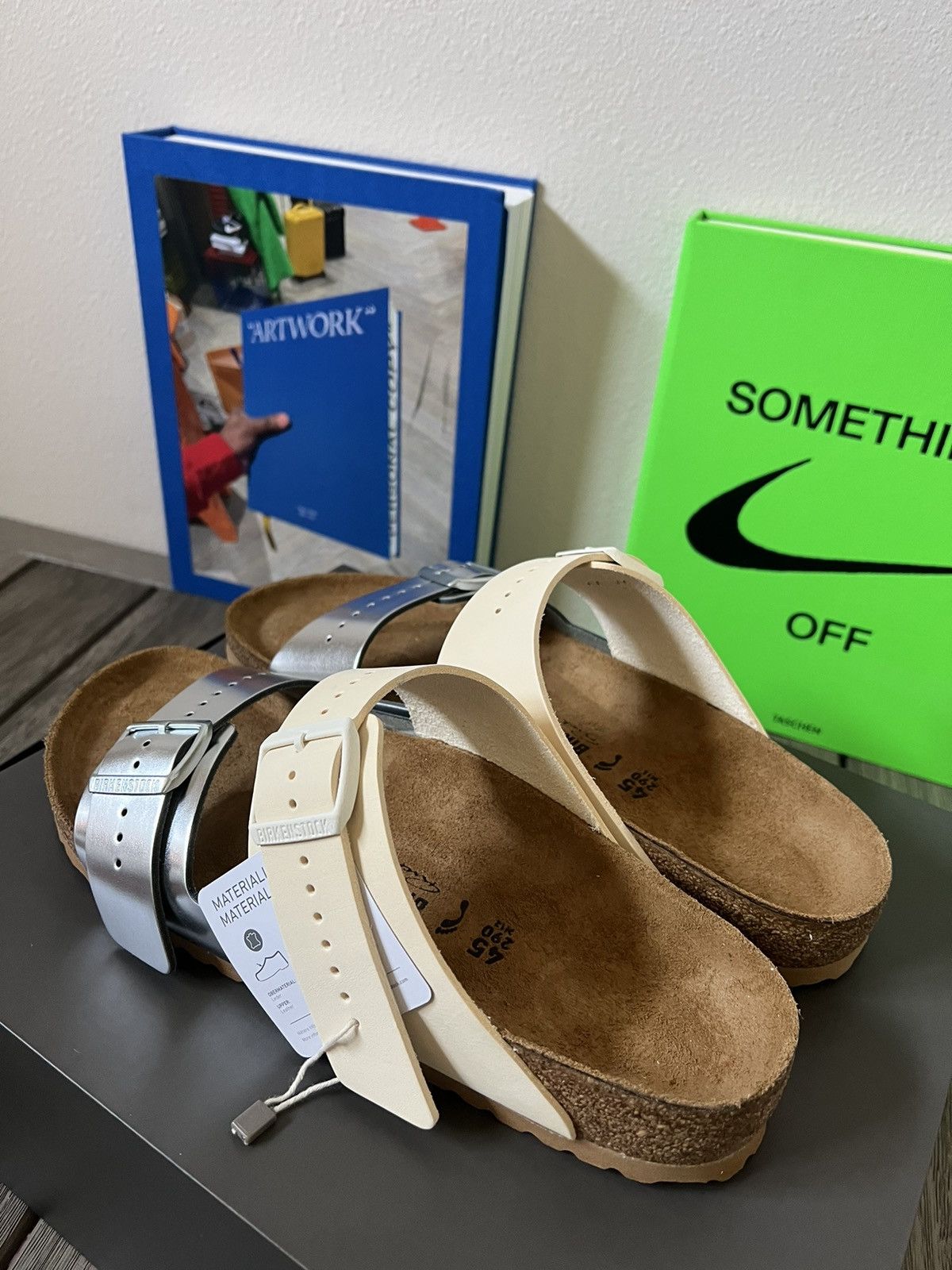 Birkenstock × Rick Owens Rick Owens Arizona Birkenstock Milk & Metallic Sandals Size US 12 / EU 45 - 5 Thumbnail