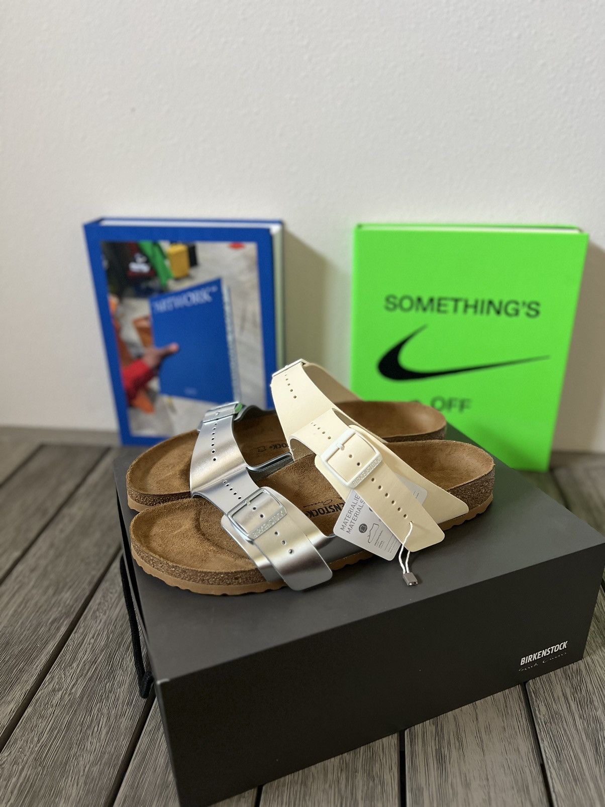 Birkenstock × Rick Owens Rick Owens Arizona Birkenstock Milk & Metallic Sandals Size US 12 / EU 45 - 1 Thumbnail