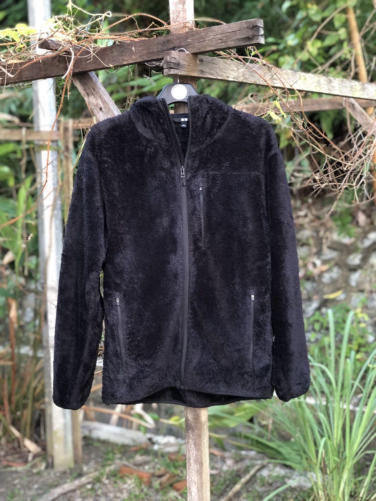 Japanese Brand Uniqlo Fleece Black Sweater Hoodie Zipper Size US L / EU 52-54 / 3 - 1 Thumbnail