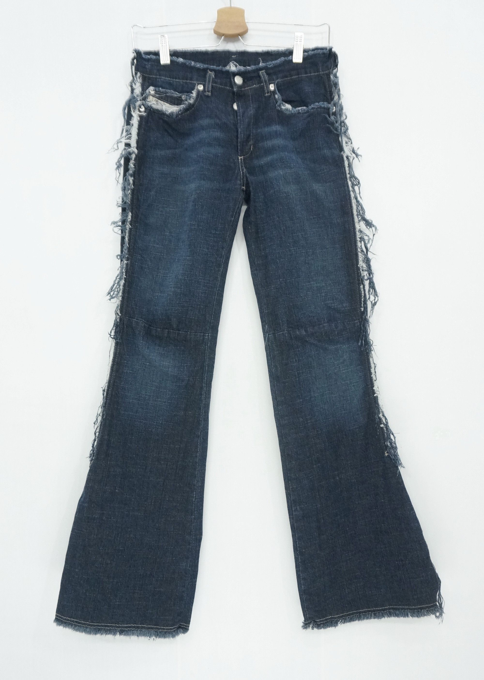 Diesel Rare🔥Vintage DIESEL Flared Ripped Outseam Women Jeans Size 28" / US 6 / IT 42 - 2 Thumbnail